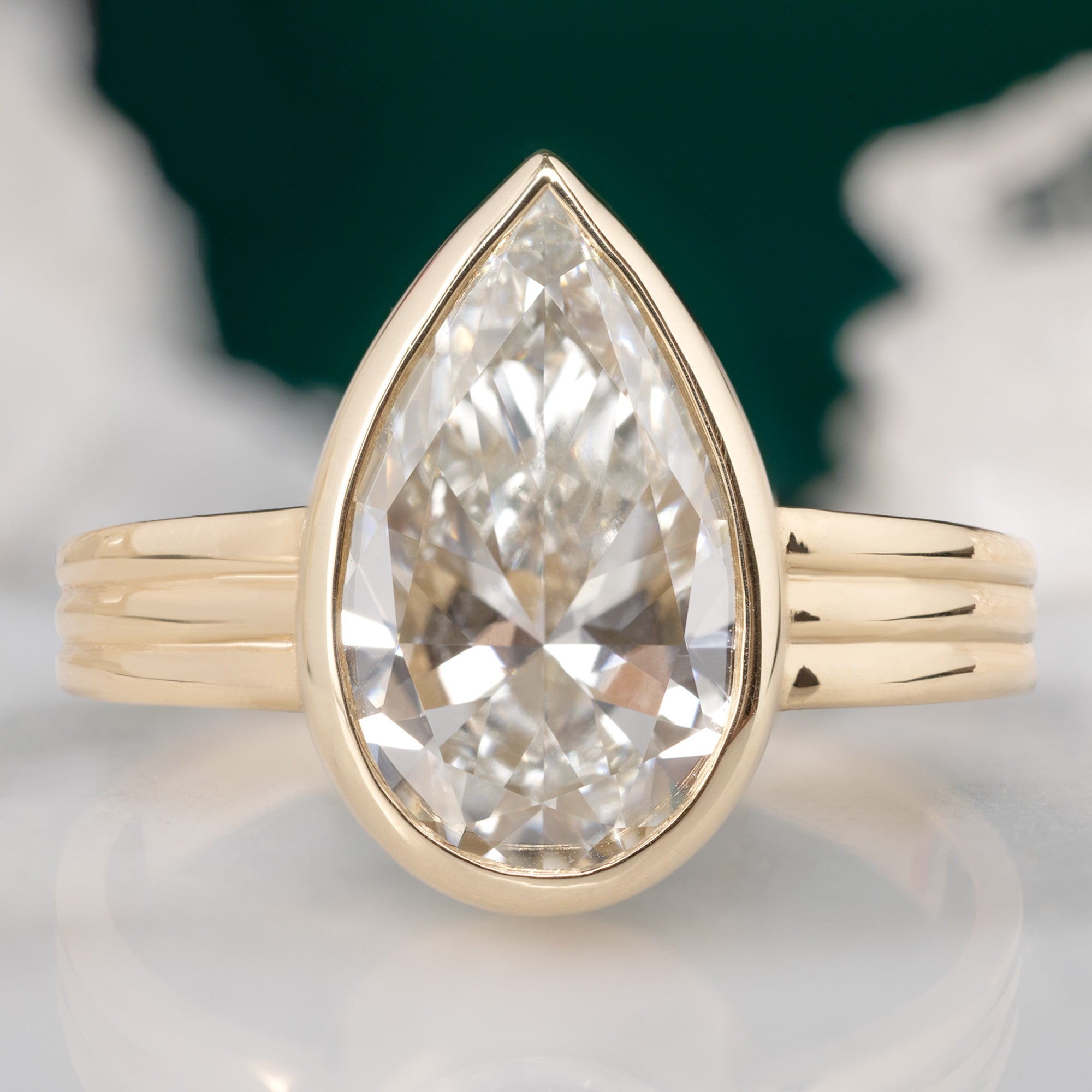 Alexis Russell  Engagement Rings The Stratum Ring | 3.02ct Pear Lab Grown White Diamond in 14K Yellow Gold