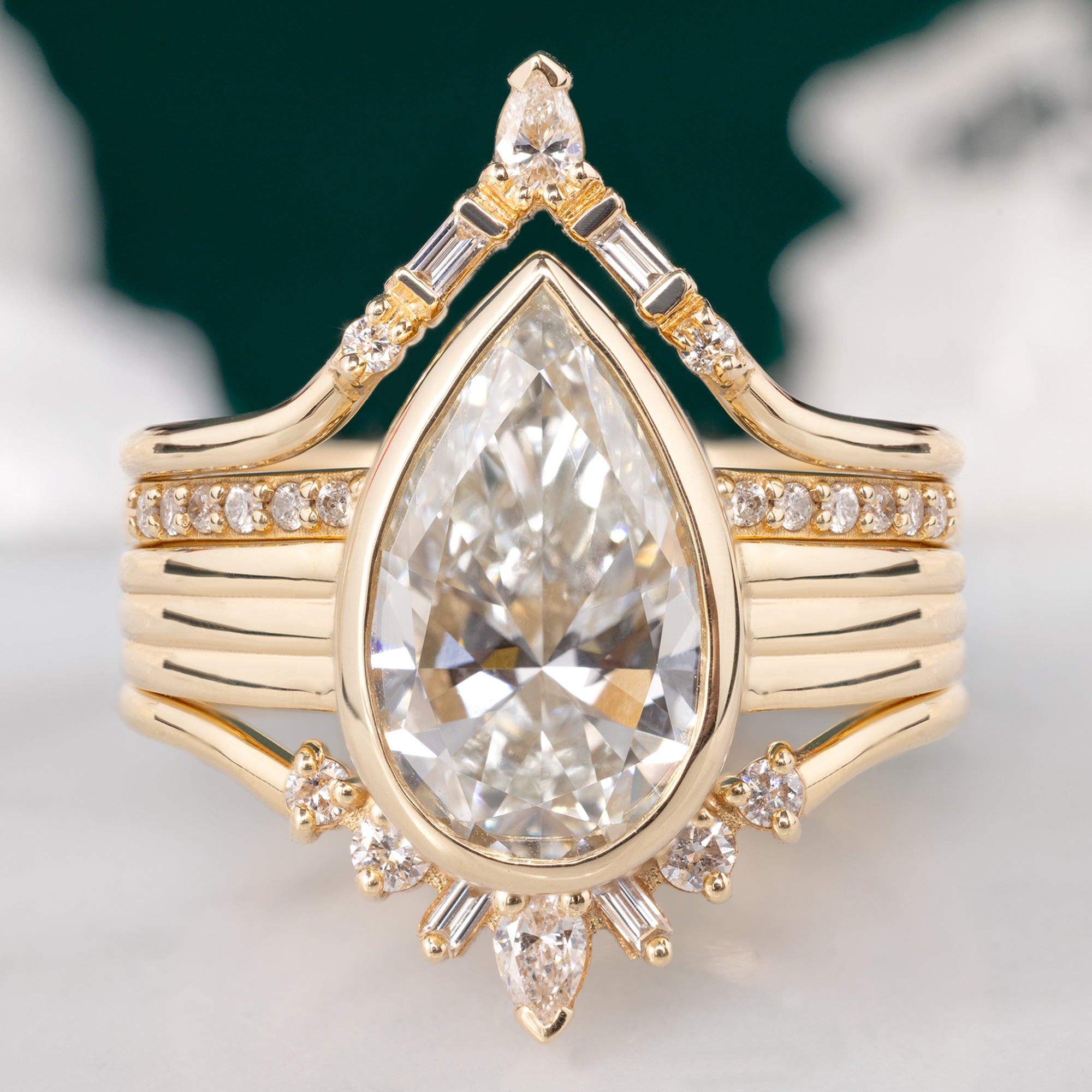 Alexis Russell  Engagement Rings The Stratum Ring | 3.02ct Pear Lab Grown White Diamond in 14K Yellow Gold