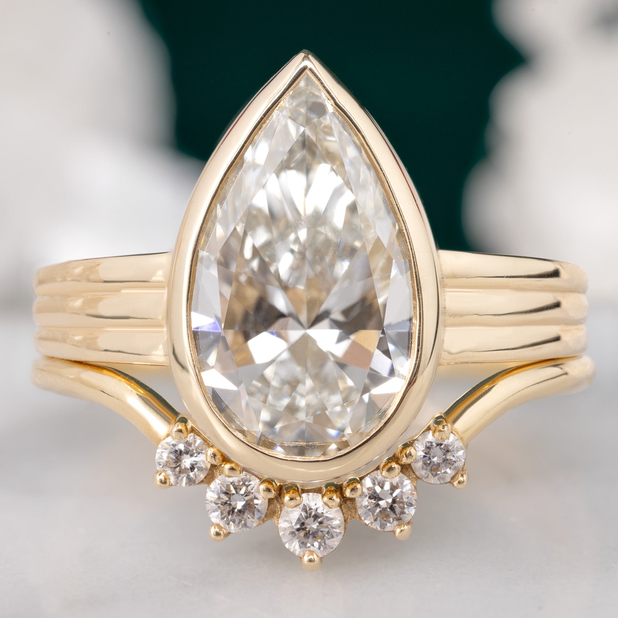 Alexis Russell  Engagement Rings The Stratum Ring | 3.02ct Pear Lab Grown White Diamond in 14K Yellow Gold