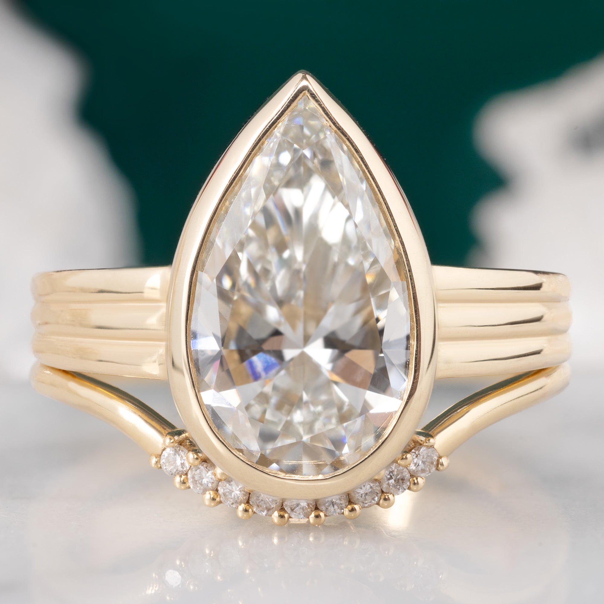 Alexis Russell  Engagement Rings The Stratum Ring | 3.02ct Pear Lab Grown White Diamond in 14K Yellow Gold