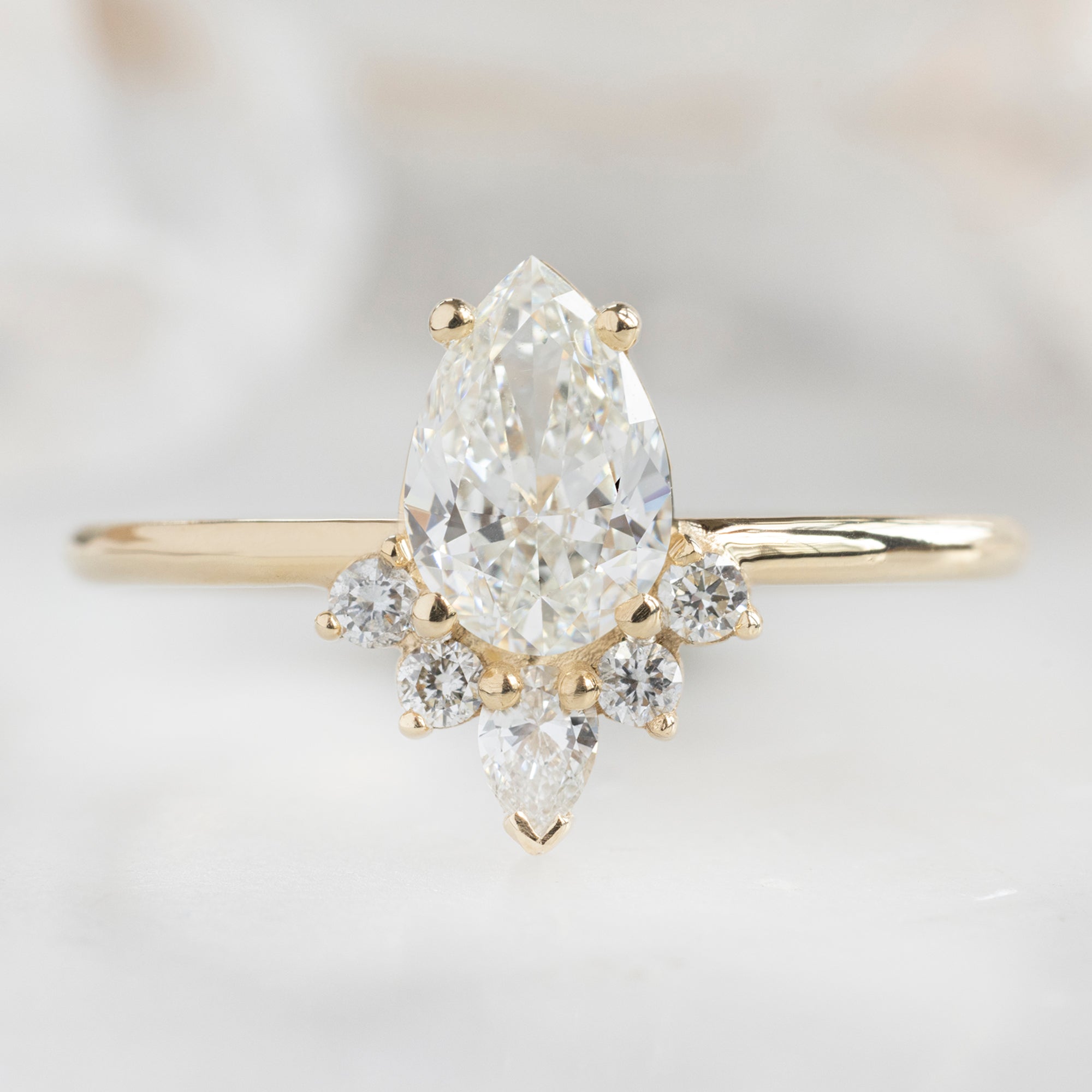 Alexis Russell  Engagement Rings The Aster Ring | 0.82ct Pear Natural White Diamond in 14K Yellow Gold