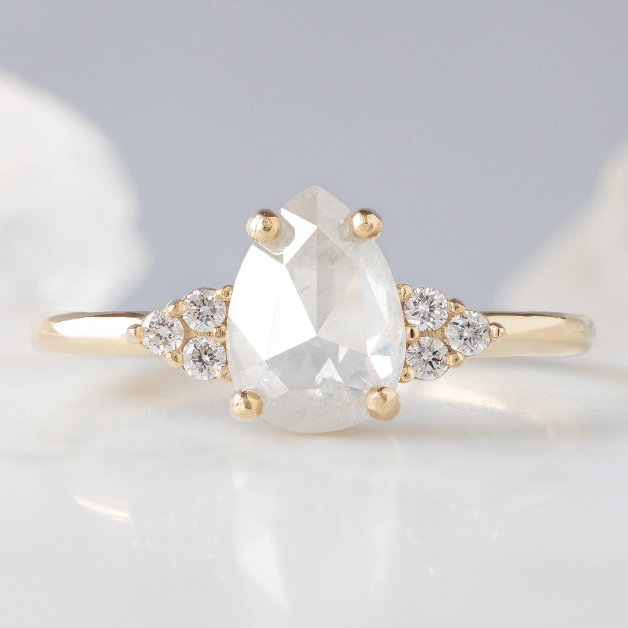 Alexis Russell  Engagement Rings The Ivy Ring | 1.13ct Pear Icy White Diamond in 14K Yellow Gold