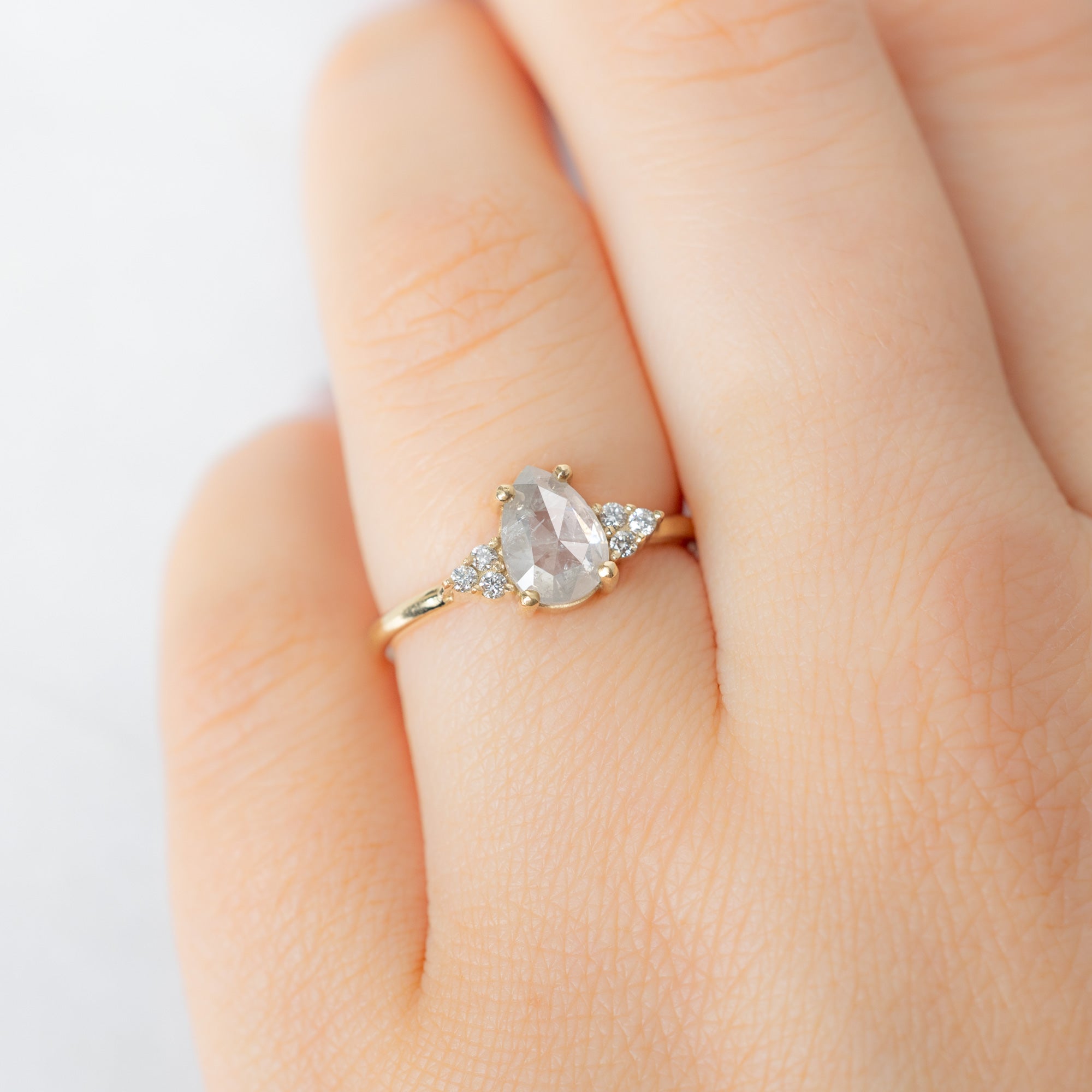 Alexis Russell  Engagement Rings The Ivy Ring | 1.13ct Pear Icy White Diamond in 14K Yellow Gold