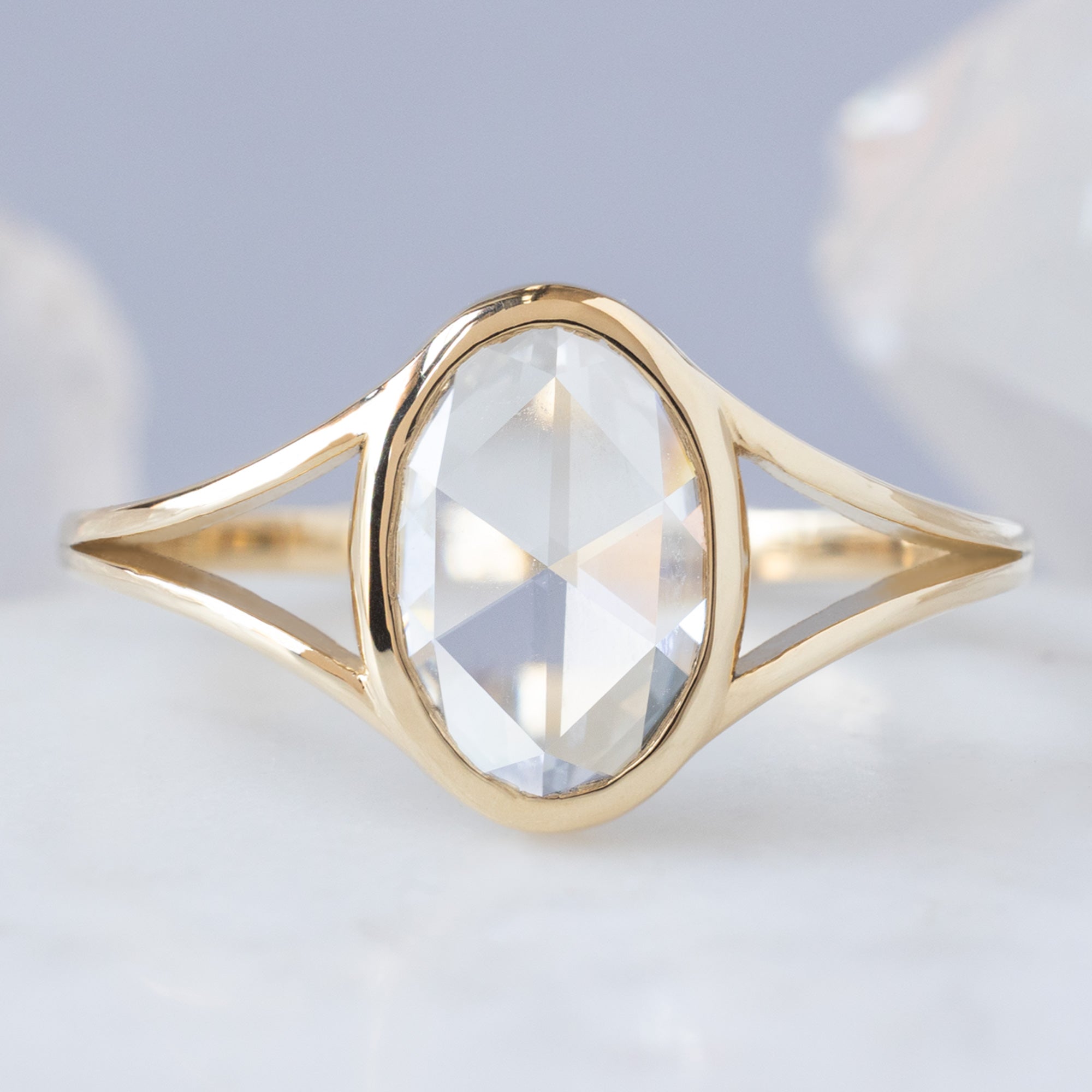 Alexis Russell  Engagement Rings The Magnolia Ring | 1.26ct Oval Lab Grown White Diamond in 14K Yellow Gold