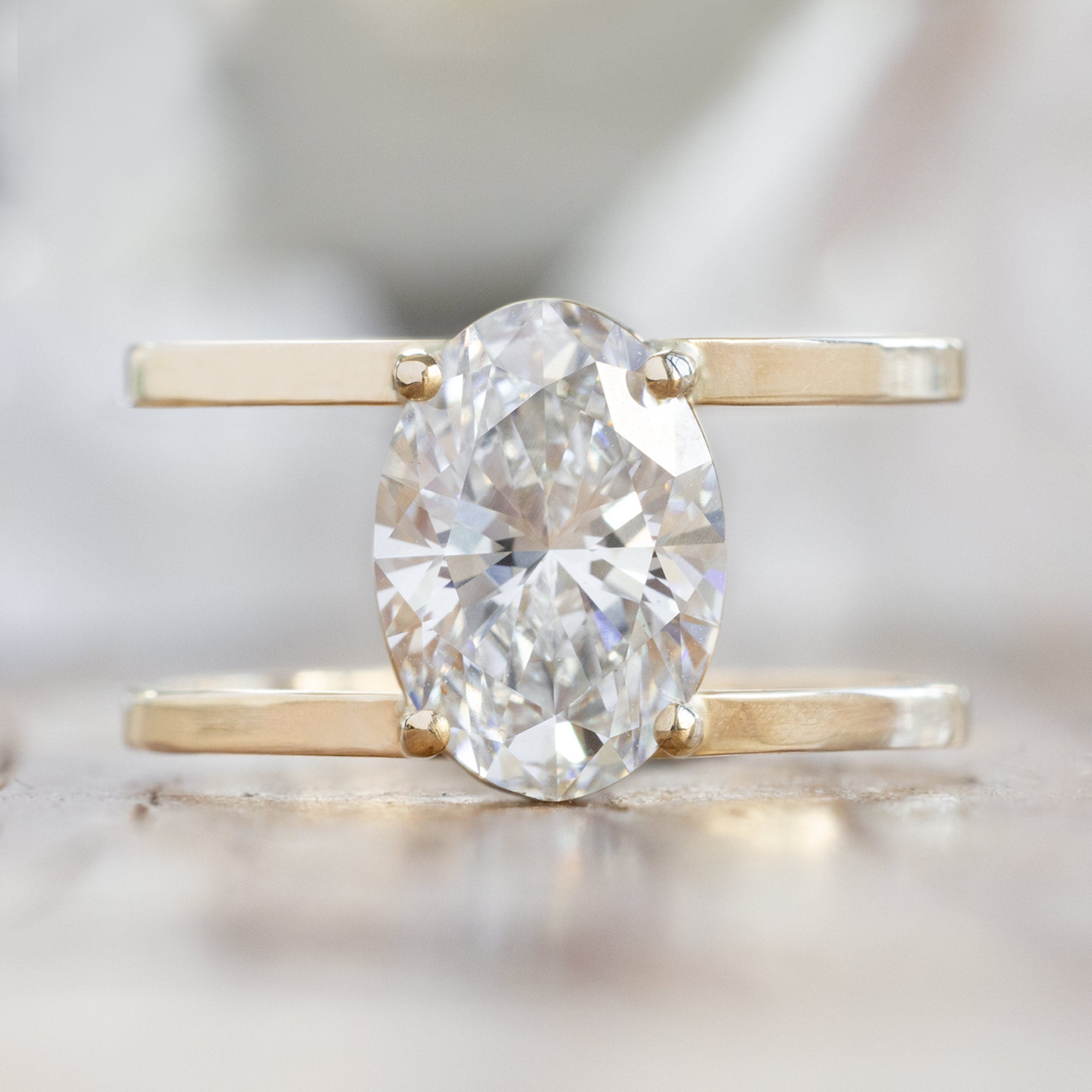 Alexis Russell  Engagement Rings The Poppy Ring | 3.06ct Oval Lab Grown White Diamond in 14K Yellow Gold