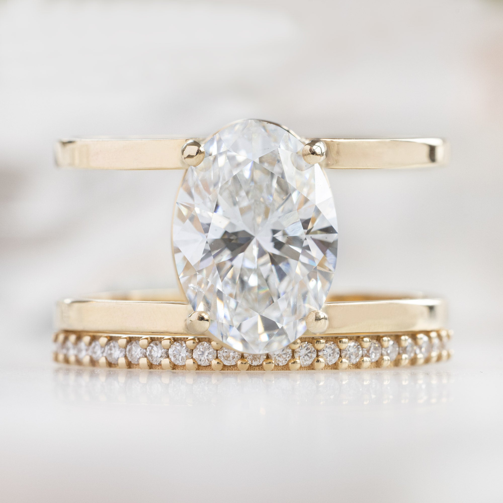 Alexis Russell  Engagement Rings The Poppy Ring | 3.06ct Oval Lab Grown White Diamond in 14K Yellow Gold