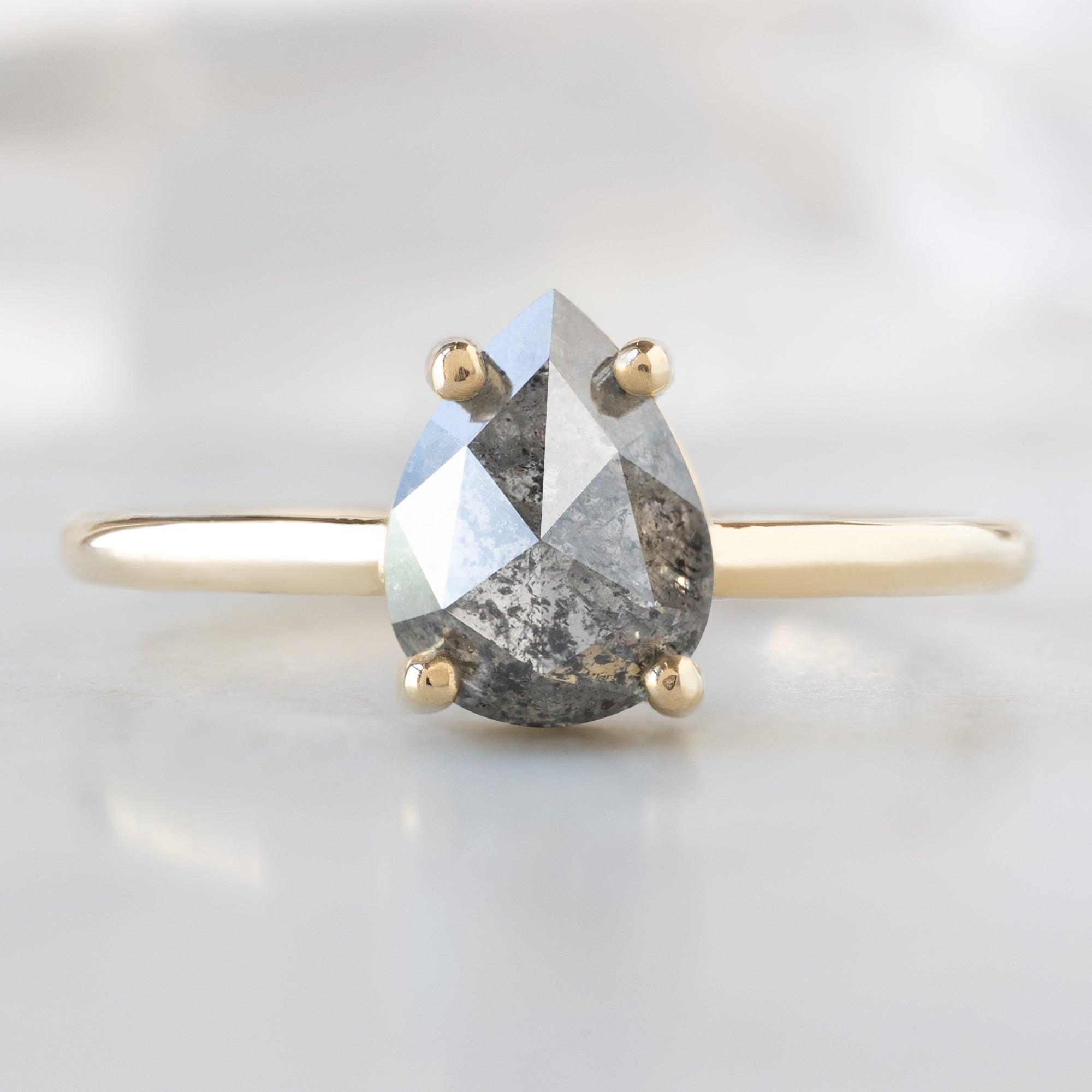 Alexis Russell  Engagement Rings The Bryn Ring | 1.25ct Pear Salt and Pepper Diamond in 14K Yellow Gold