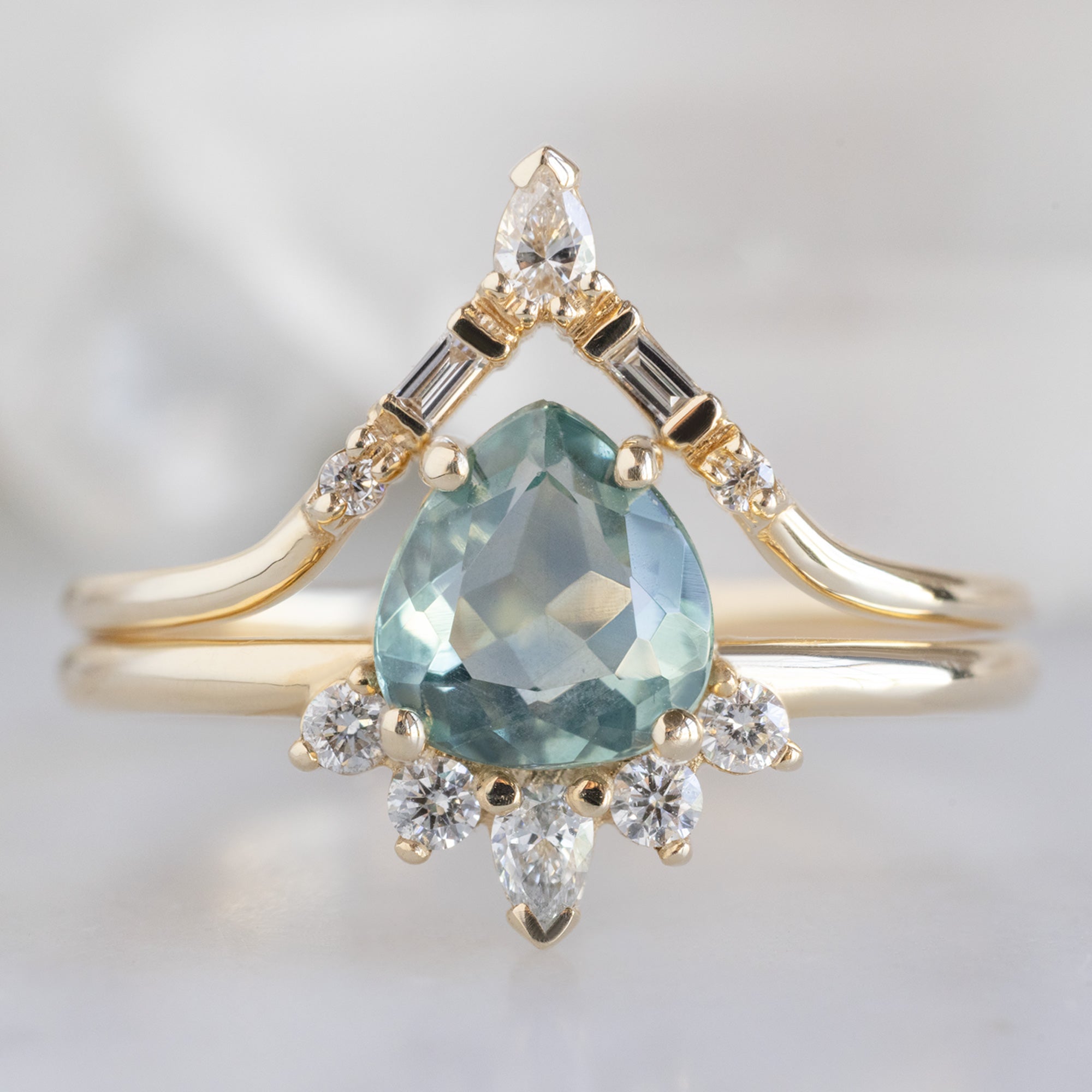 Alexis Russell  Engagement Rings The Aster Ring | Build Your Own Pear Blue Sapphire Engagement Ring