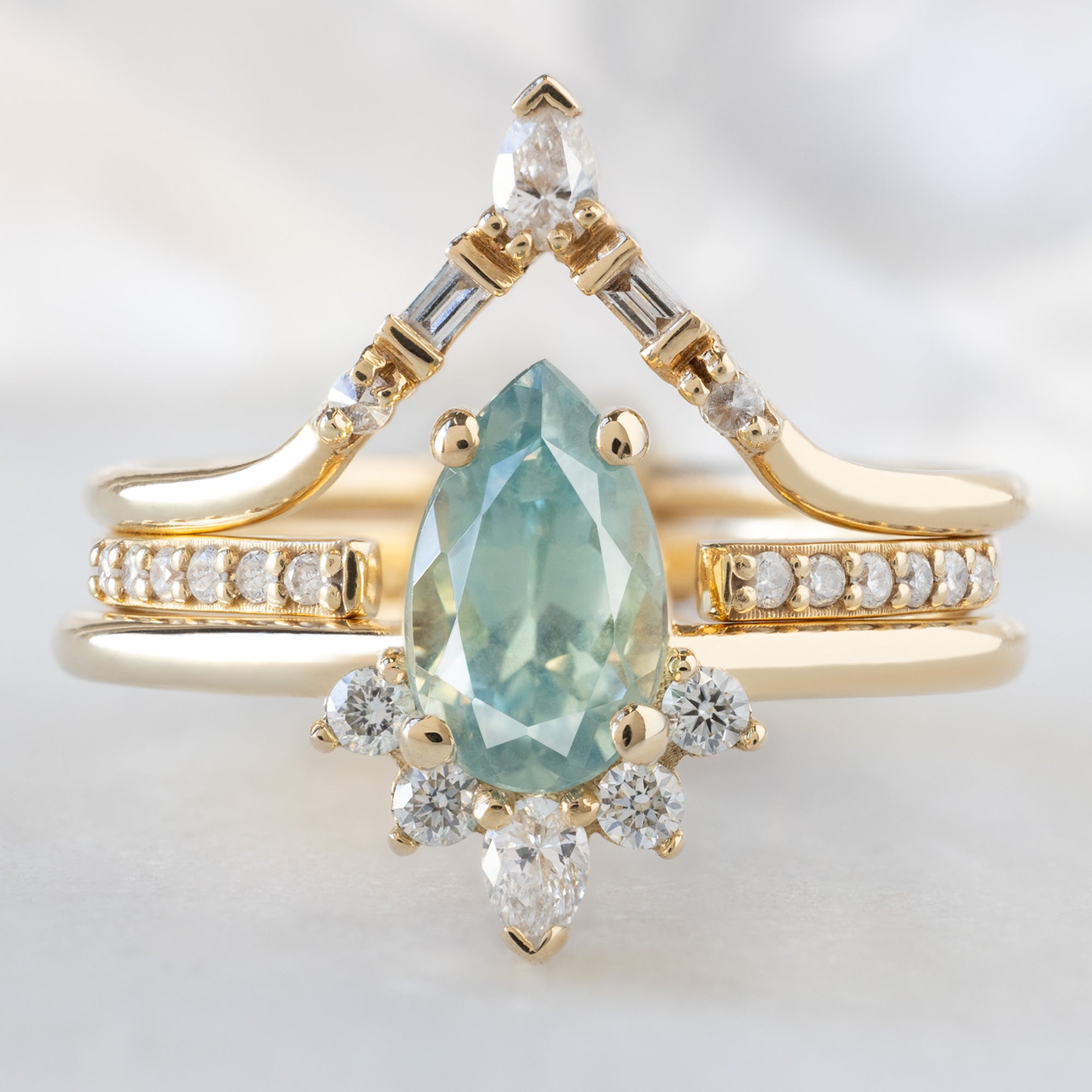 Alexis Russell  Engagement Rings The Aster Ring | Build Your Own Pear Blue Sapphire Engagement Ring