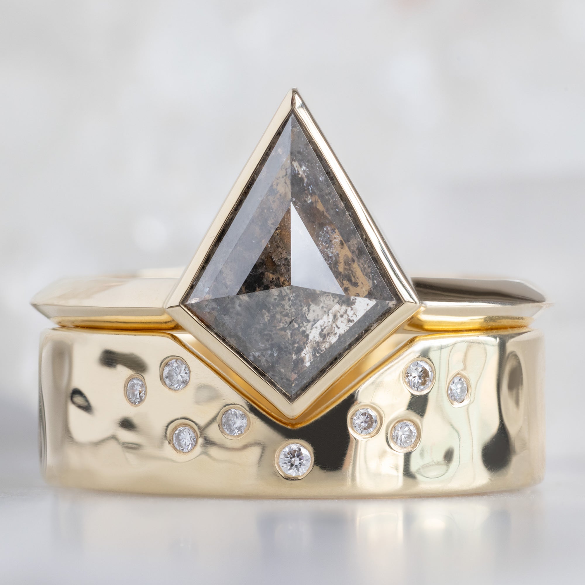Alexis Russell  Engagement Rings The Hazel Ring | Build Your Own Kite Salt and Pepper Diamond Engagement Ring