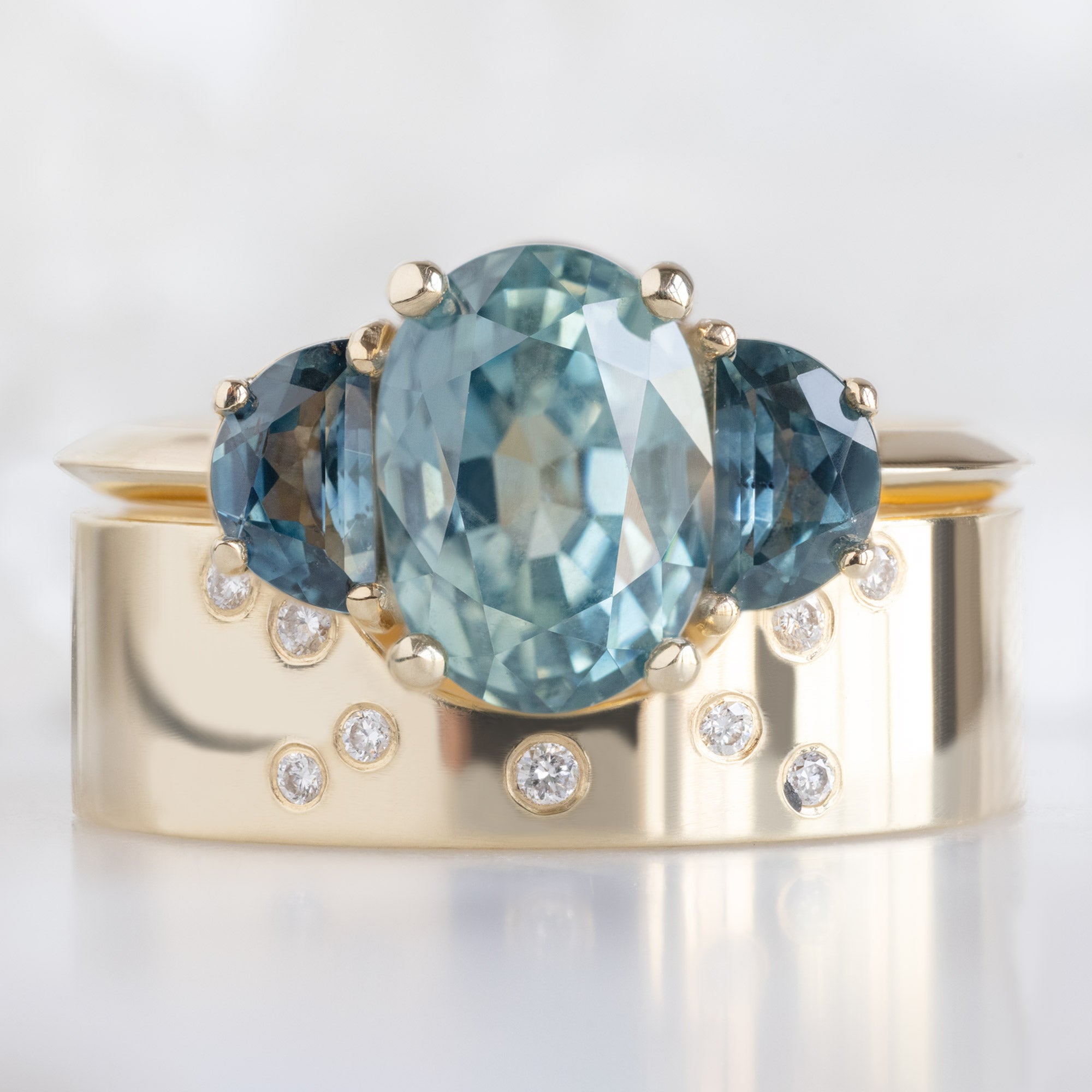 Alexis Russell  Engagement Rings The Monochrome Ring | 2.42ct Oval Sapphire in 14K Yellow Gold