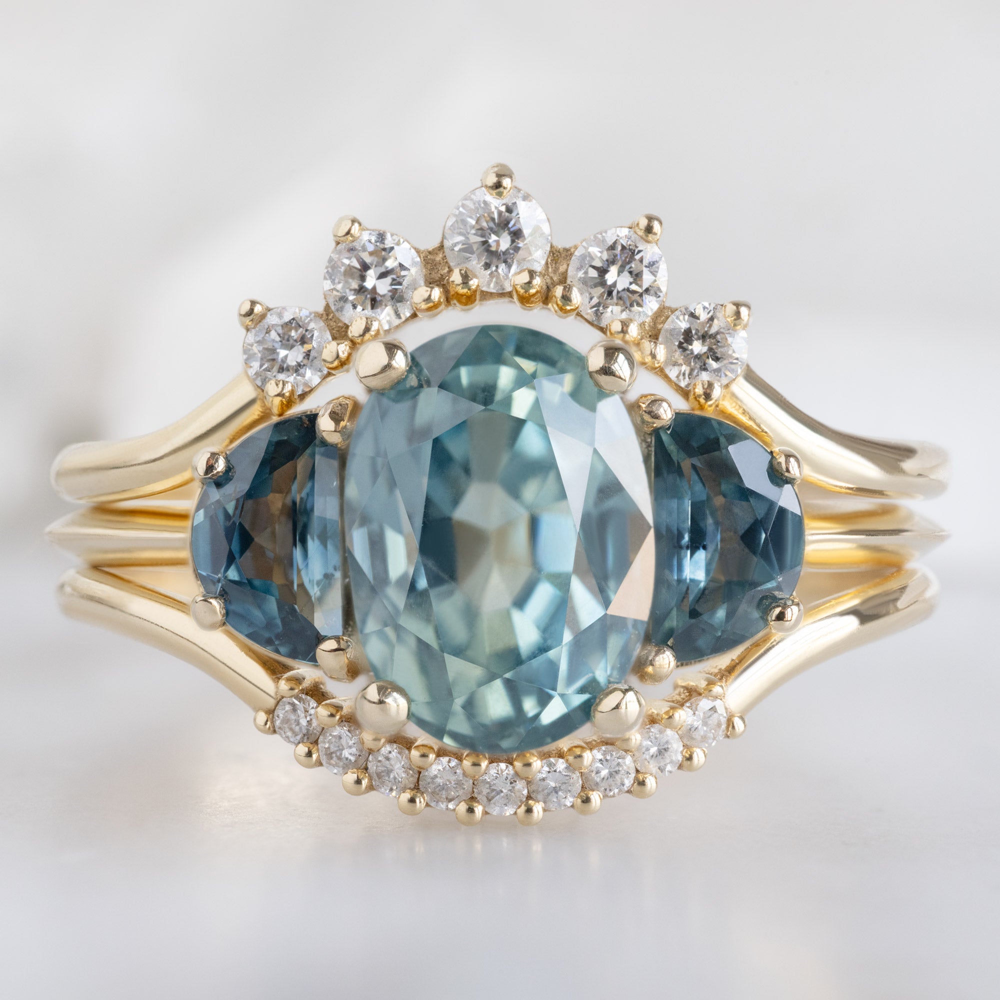 Alexis Russell  Engagement Rings The Monochrome Ring | 2.42ct Oval Sapphire in 14K Yellow Gold