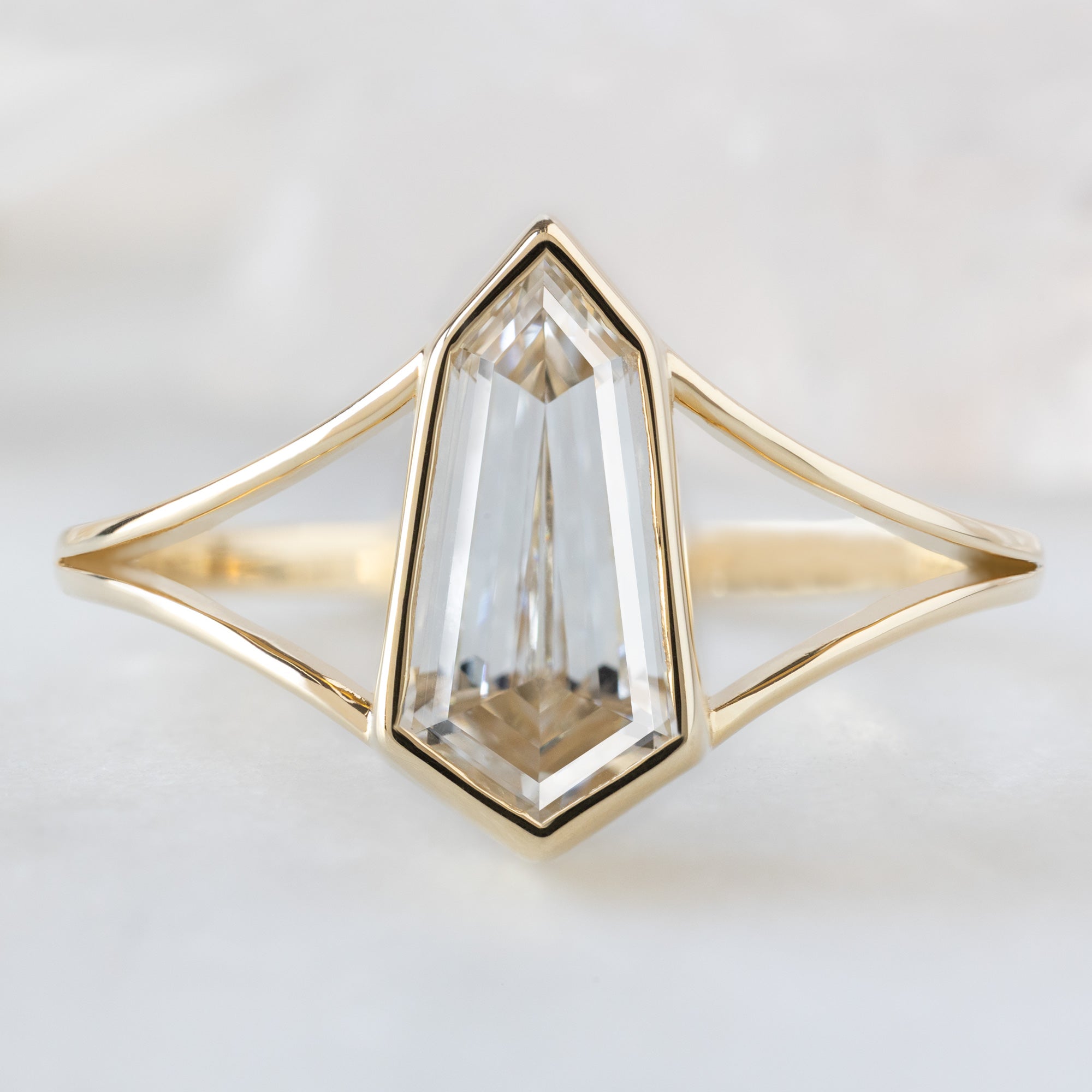 Alexis Russell  Engagement Rings The Magnolia Ring | 1.50ct Lab Grown Geometric White Diamond in 14K Yellow Gold