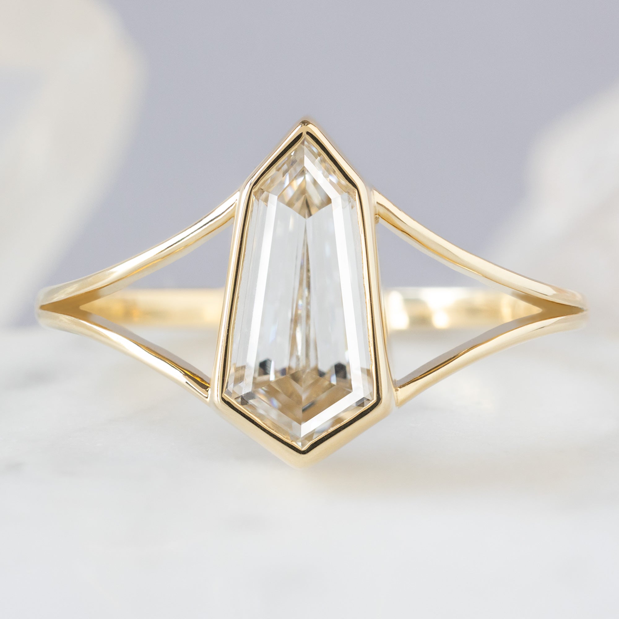 Alexis Russell  Engagement Rings The Magnolia Ring | 1.50ct Lab Grown Geometric White Diamond in 14K Yellow Gold