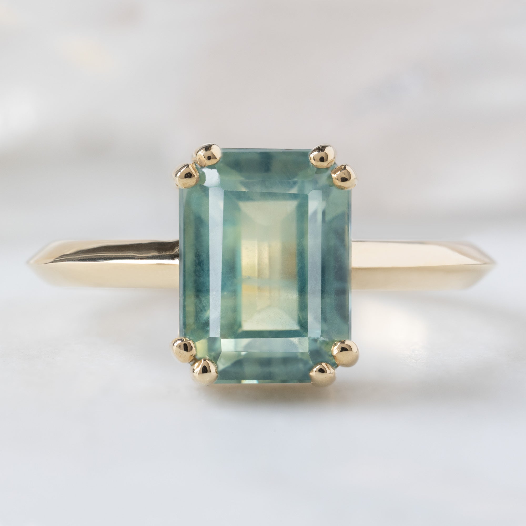 Alexis Russell  Engagement Rings The Bryn Ring | 2.97ct Emerald Cut Bi-Color Sapphire in 14K Yellow Gold