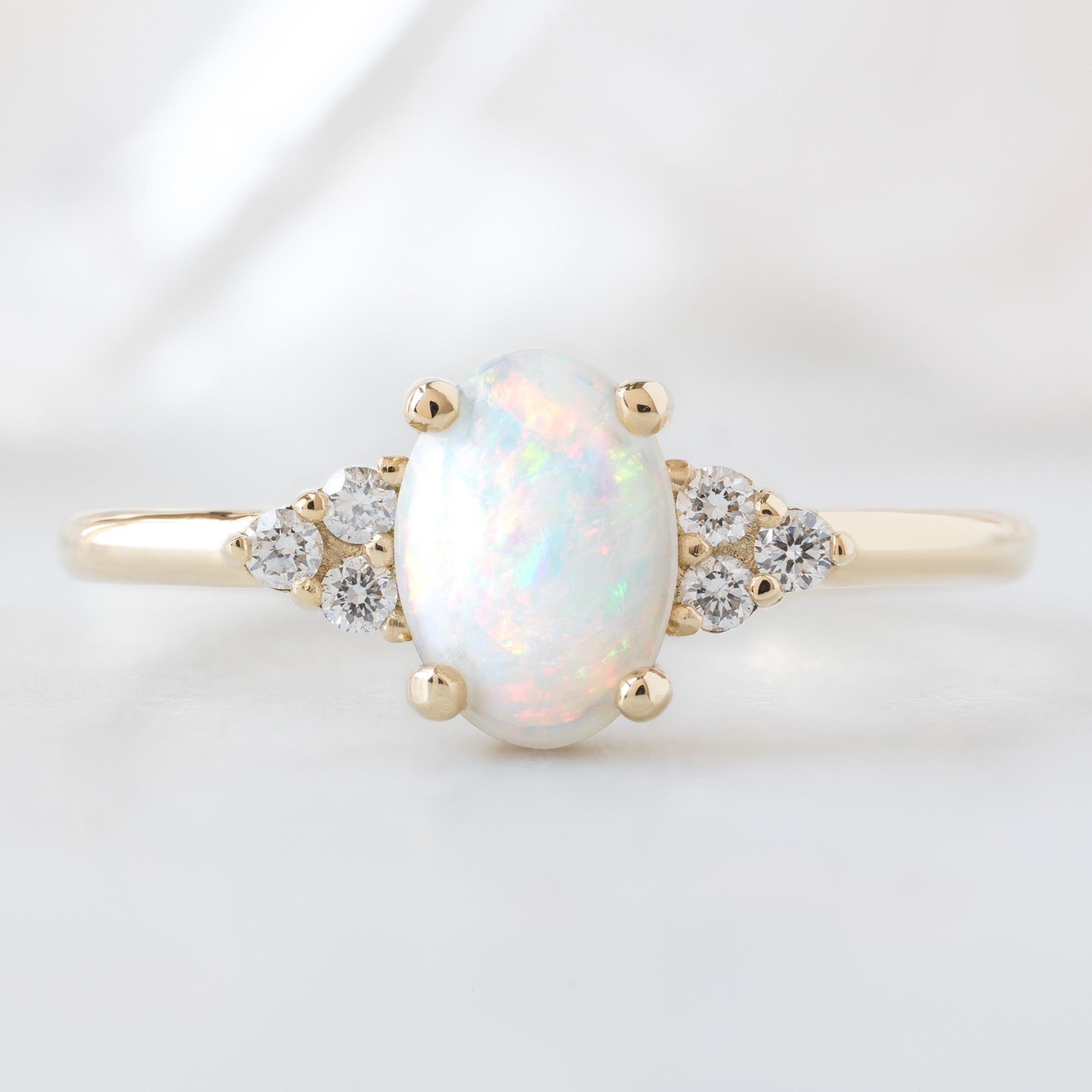 Alexis Russell  Engagement Rings The Ivy Ring | 0.44ct Oval Australian Opal in 14K Yellow Gold
