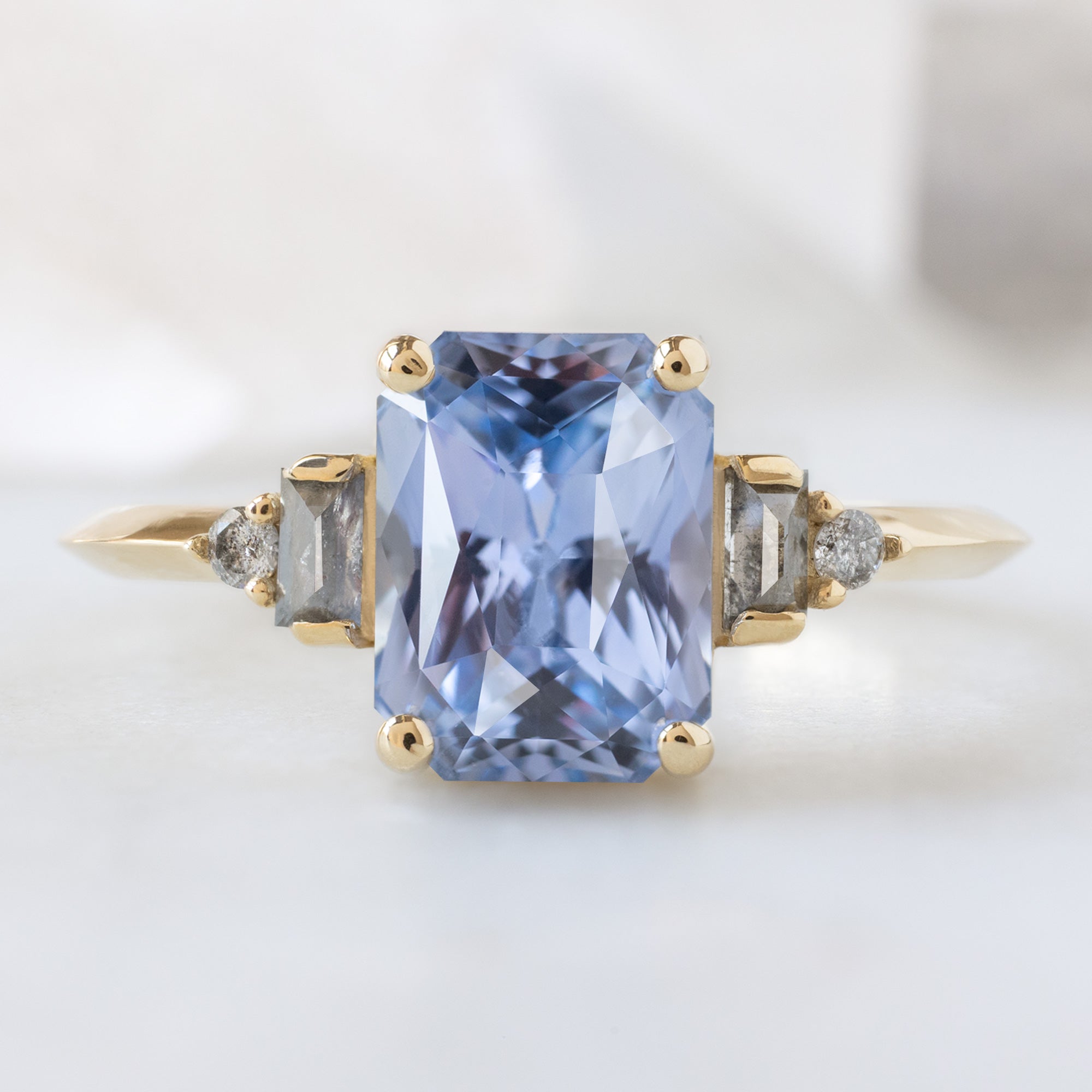 Alexis Russell  Engagement Rings The Primrose Ring | 2.36ct Emerald Cut Sapphire in 14K Yellow Gold