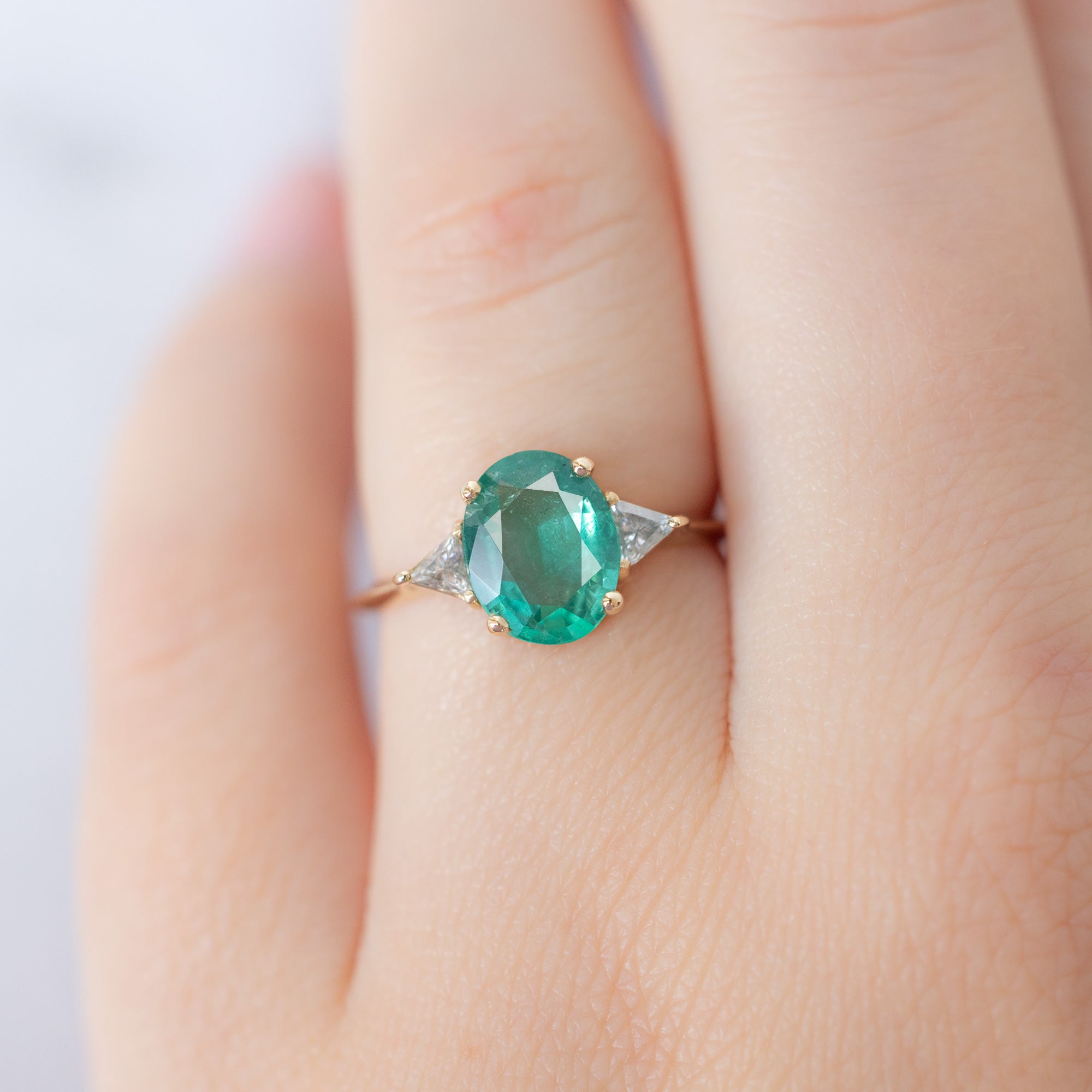 Alexis Russell  Engagement Rings The Jade Ring | 1.27ct Oval Emerald in 14K Yellow Gold