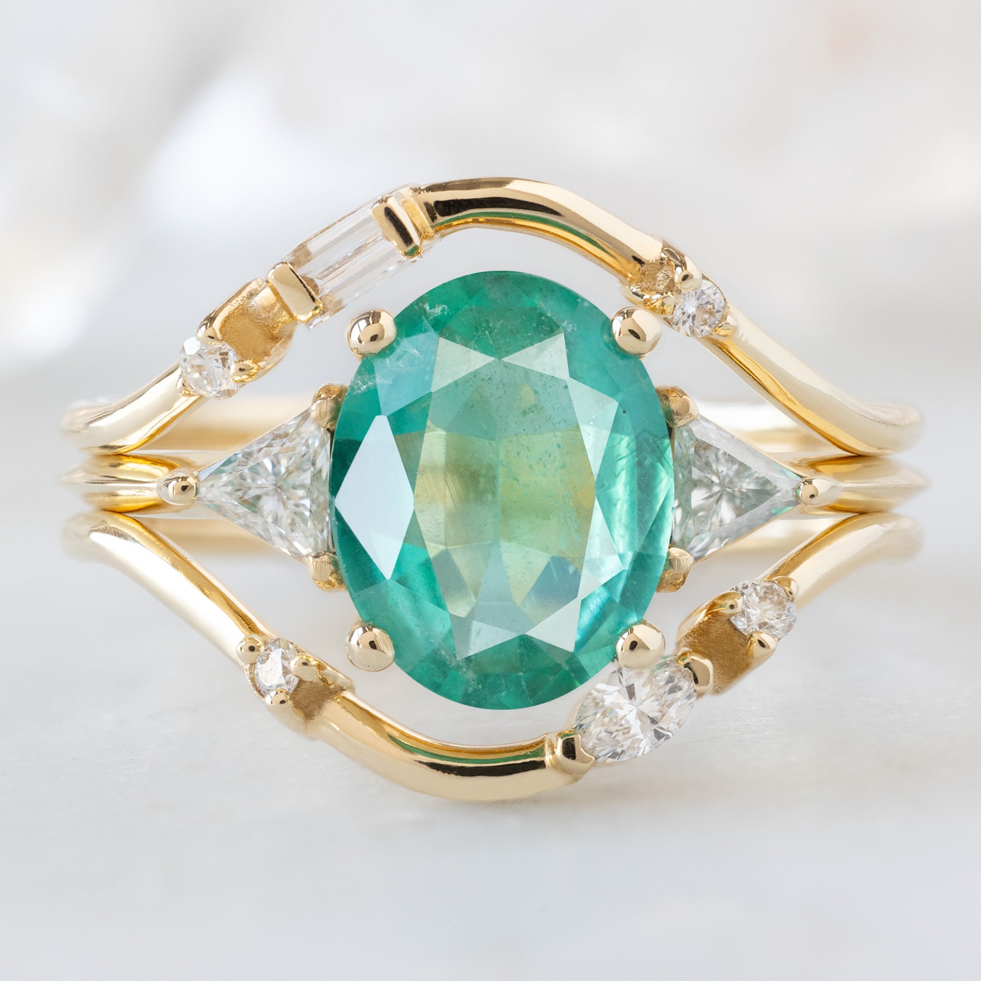 Alexis Russell  Engagement Rings The Jade Ring | 1.27ct Oval Emerald in 14K Yellow Gold