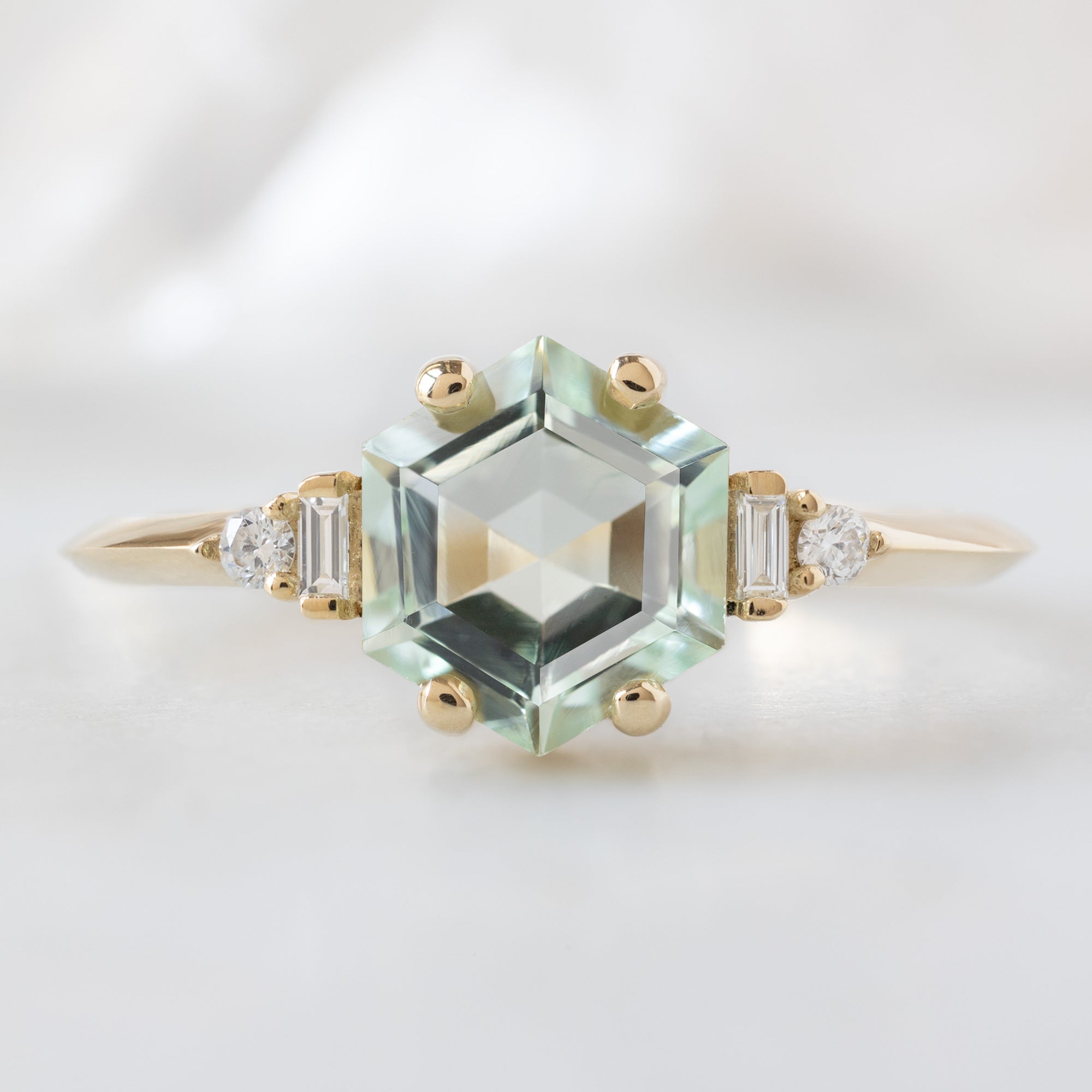Alexis Russell  Engagement Rings The Primrose Ring | 1.05ct Hexagon Tourmaline in 14K Yellow Gold