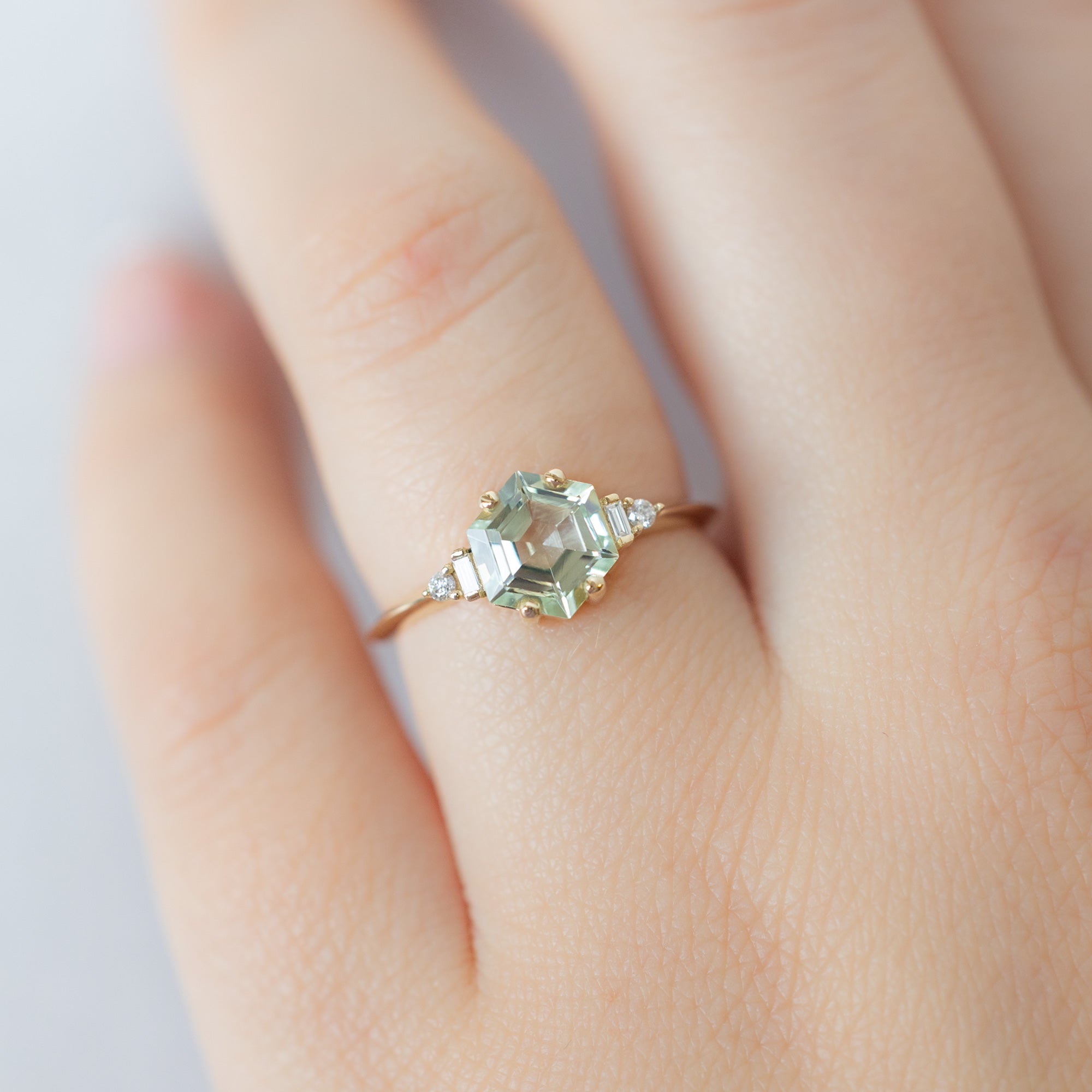 Alexis Russell  Engagement Rings The Primrose Ring | 1.05ct Hexagon Tourmaline in 14K Yellow Gold