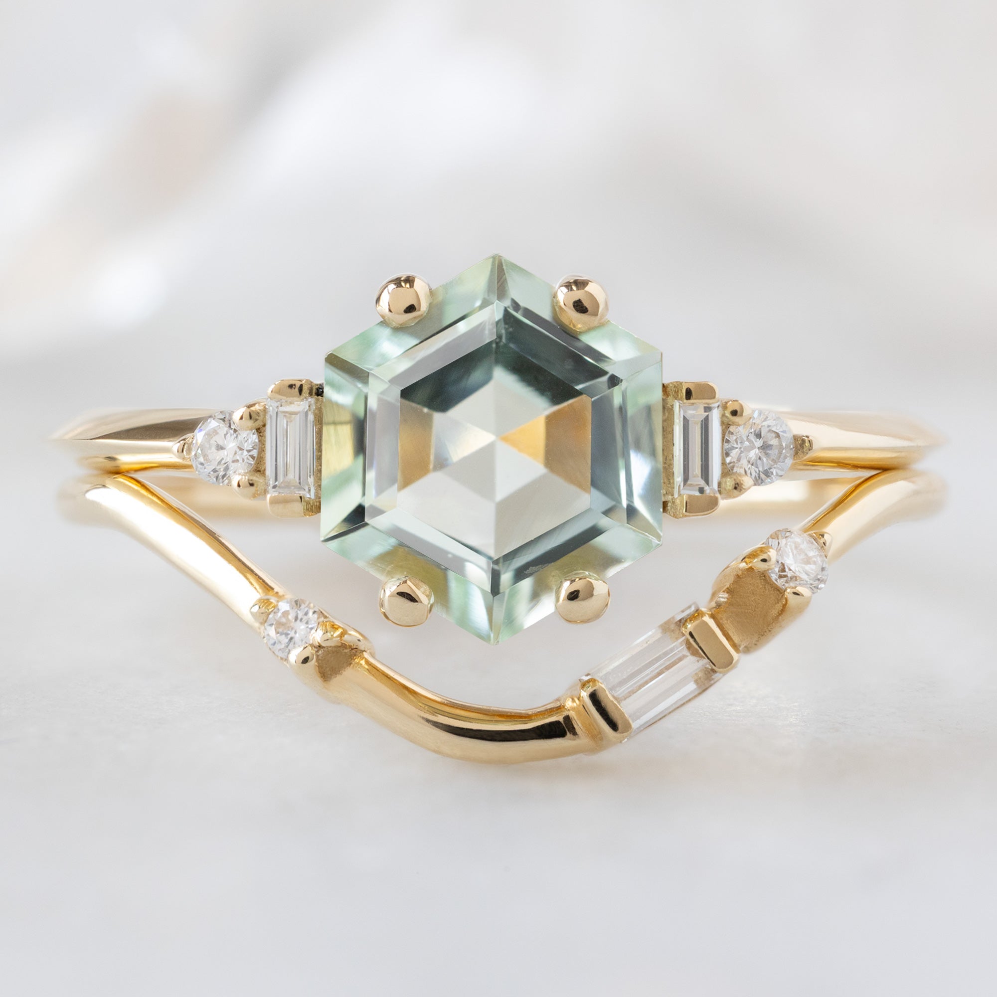 Alexis Russell  Engagement Rings The Primrose Ring | 1.05ct Hexagon Tourmaline in 14K Yellow Gold