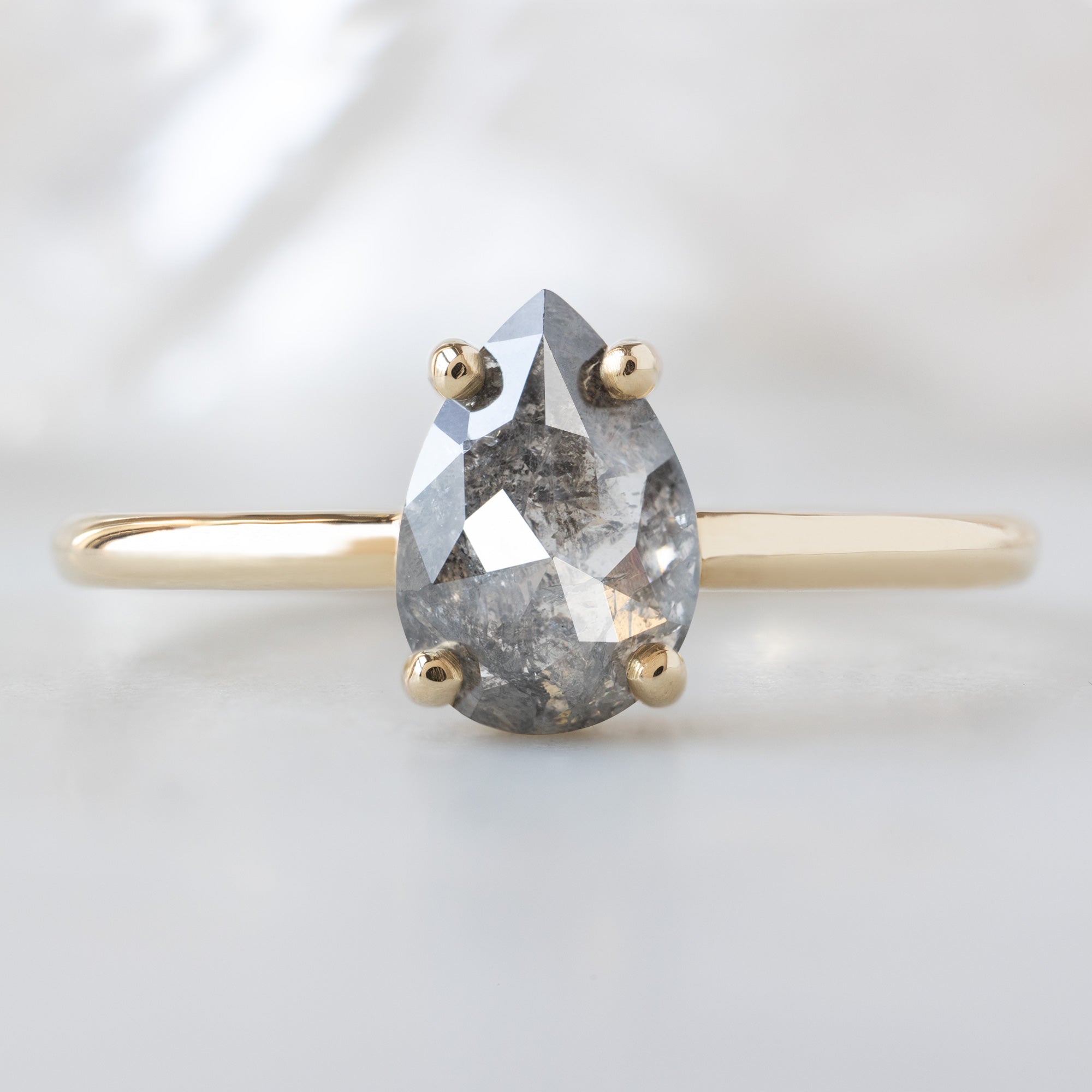 Alexis Russell  Engagement Rings The Bryn Ring | 1.01ct Pear Salt and Pepper Diamond in 14K Yellow Gold