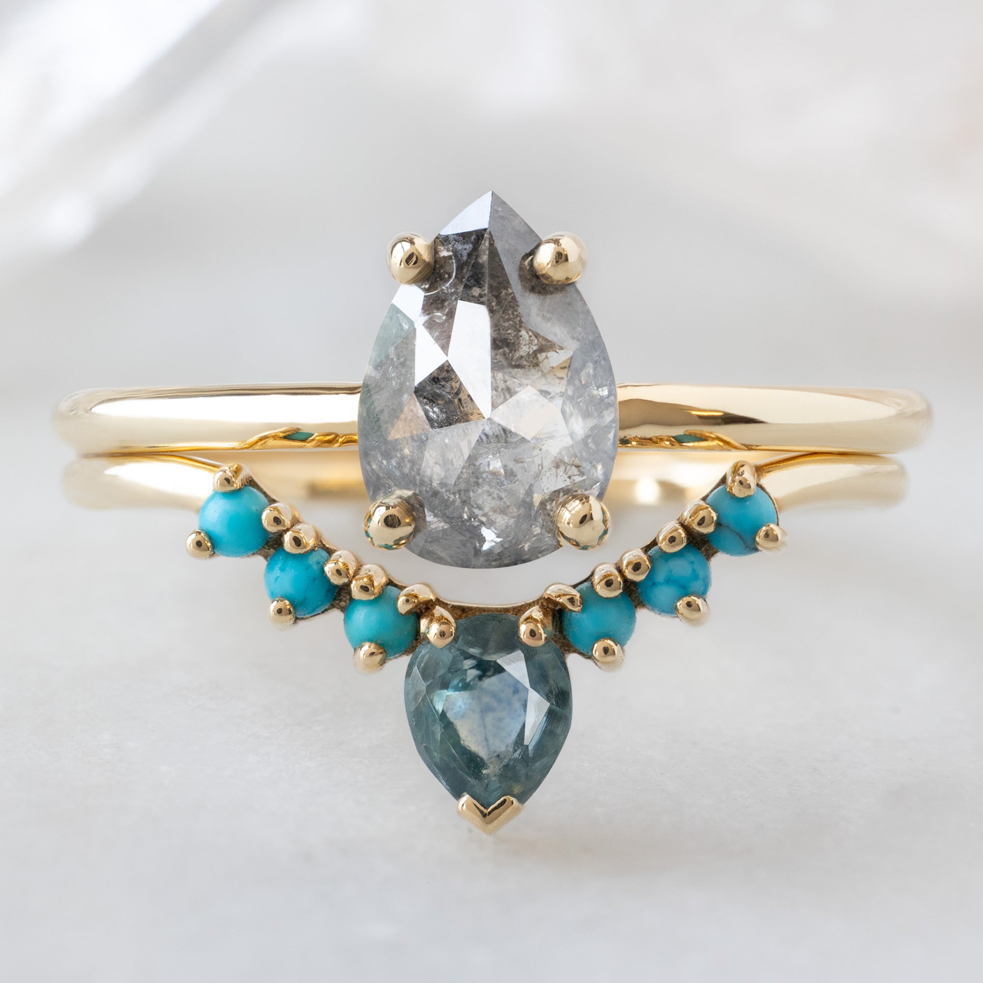 Alexis Russell  Engagement Rings The Bryn Ring | 1.01ct Pear Salt and Pepper Diamond in 14K Yellow Gold
