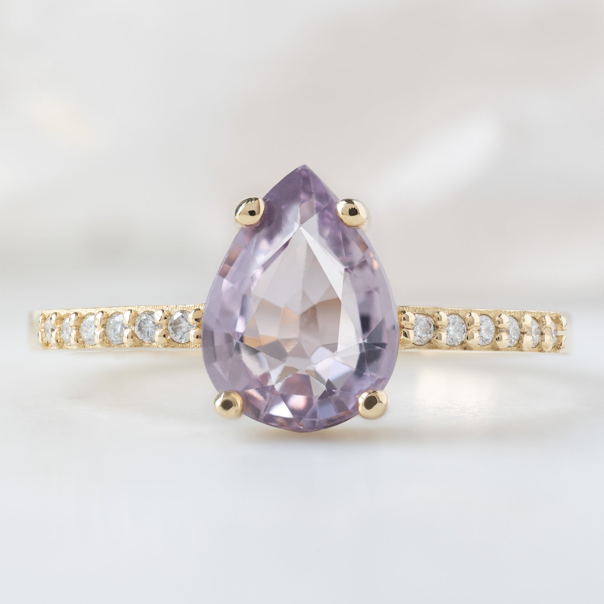 Alexis Russell  Engagement Rings The Willow Ring | 1.38ct Pear Violet Sapphire in 14K Yellow Gold