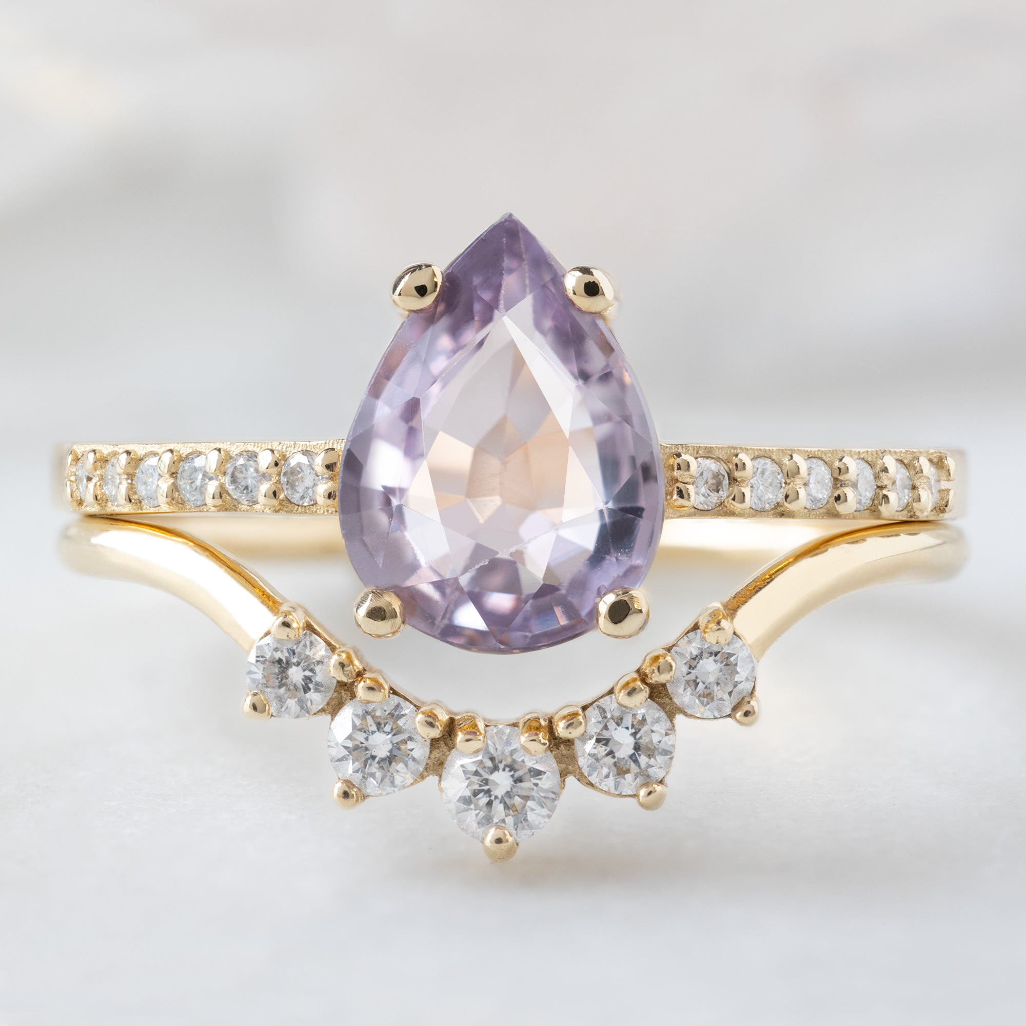 Alexis Russell  Engagement Rings The Willow Ring | 1.38ct Pear Violet Sapphire in 14K Yellow Gold