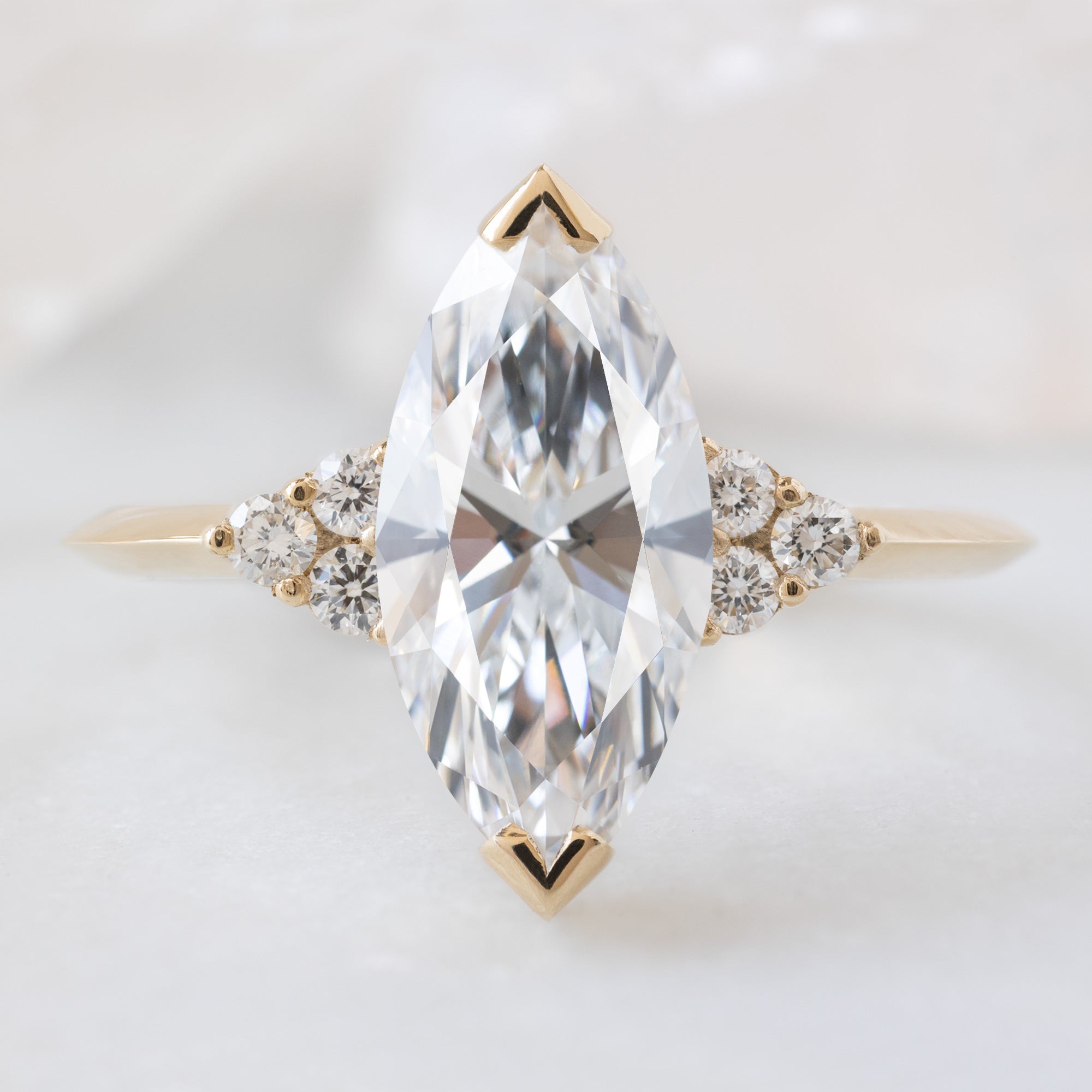 Alexis Russell Engagement Rings The Ivy Ring | 1.64ct Marquise Lab Grown White Diamond in 14K Yellow Gold
