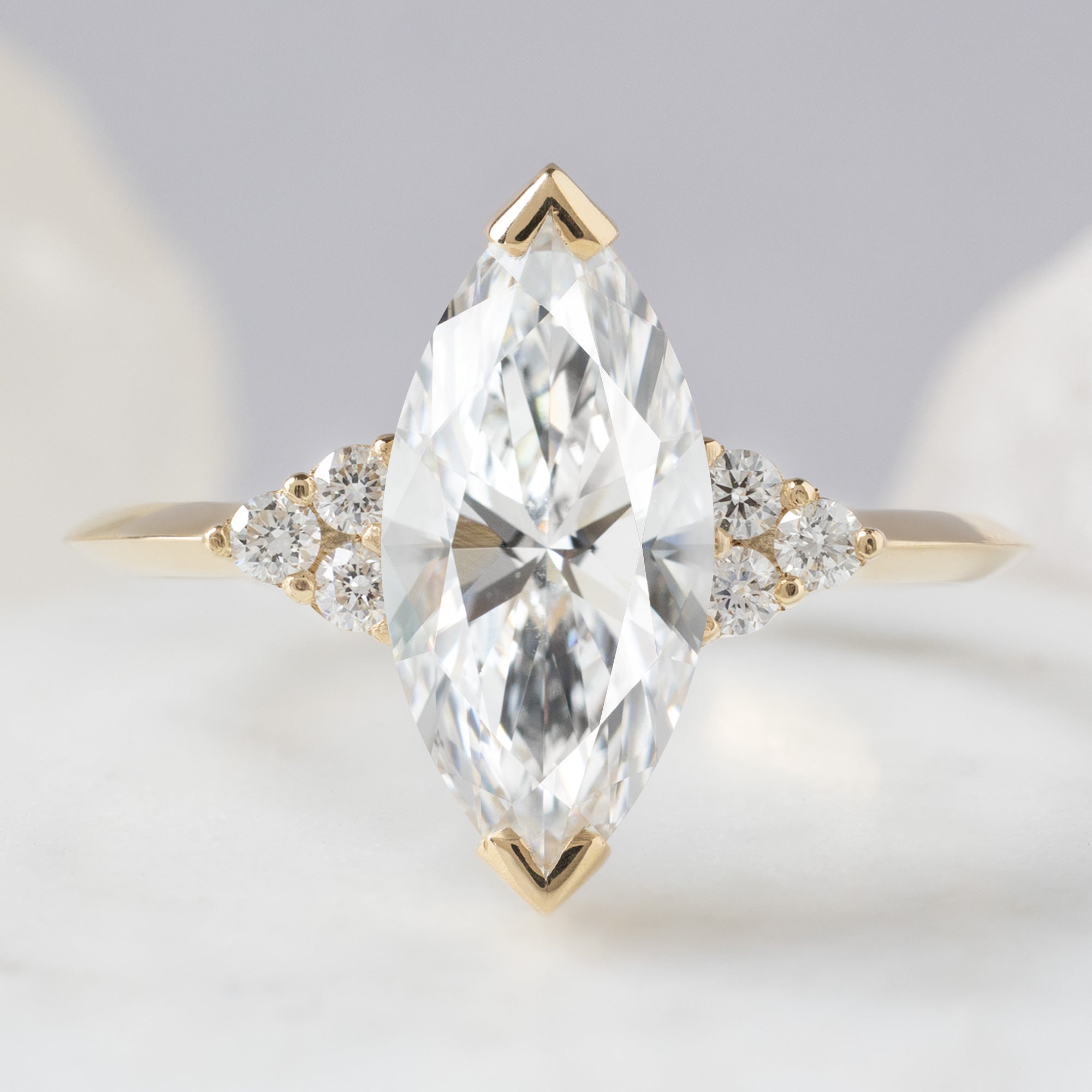 Alexis Russell Engagement Rings The Ivy Ring | 1.64ct Marquise Lab Grown White Diamond in 14K Yellow Gold