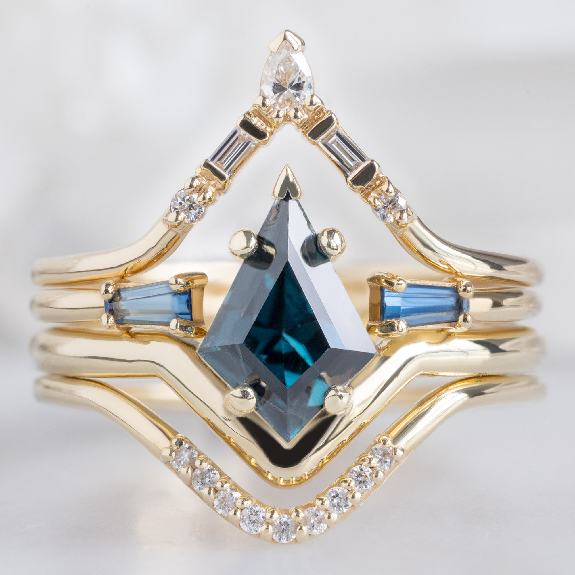 Alexis Russell  Engagement Rings The Wave Ring | 1.08ct Kite Blue Spinel in 14k Yellow Gold
