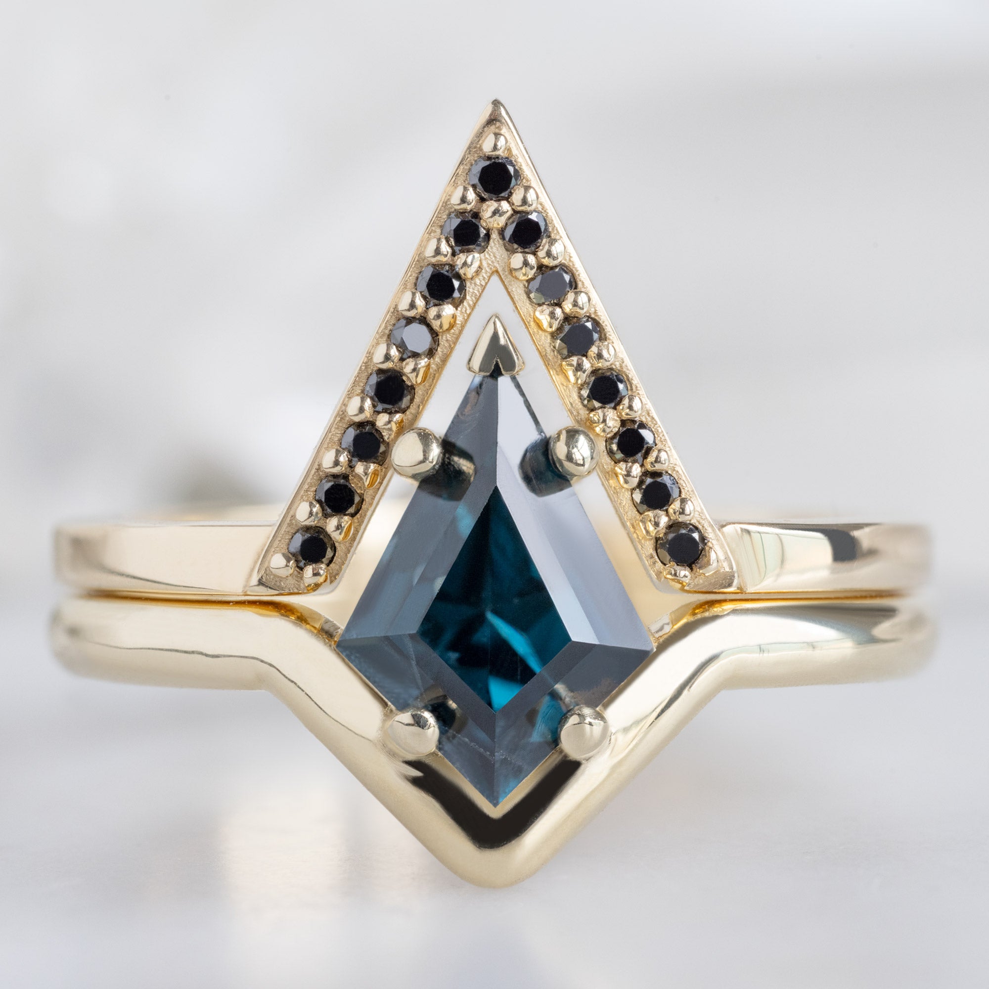 Alexis Russell  Engagement Rings The Wave Ring | 1.08ct Kite Blue Spinel in 14k Yellow Gold