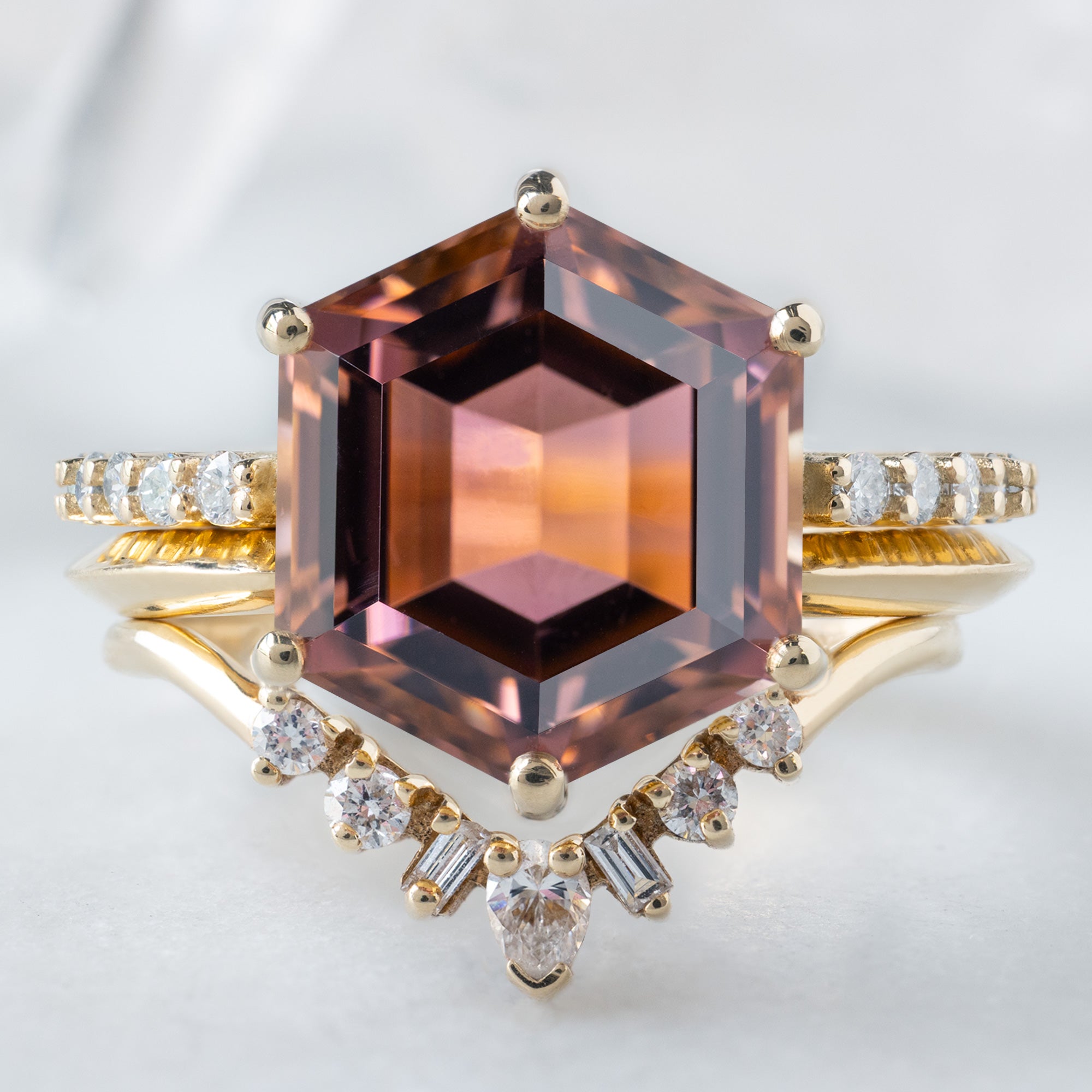 Alexis Russell  Engagement Rings The Luxe Willow Ring | 5.01ct Hexagon Tourmaline in 14K Yellow Gold
