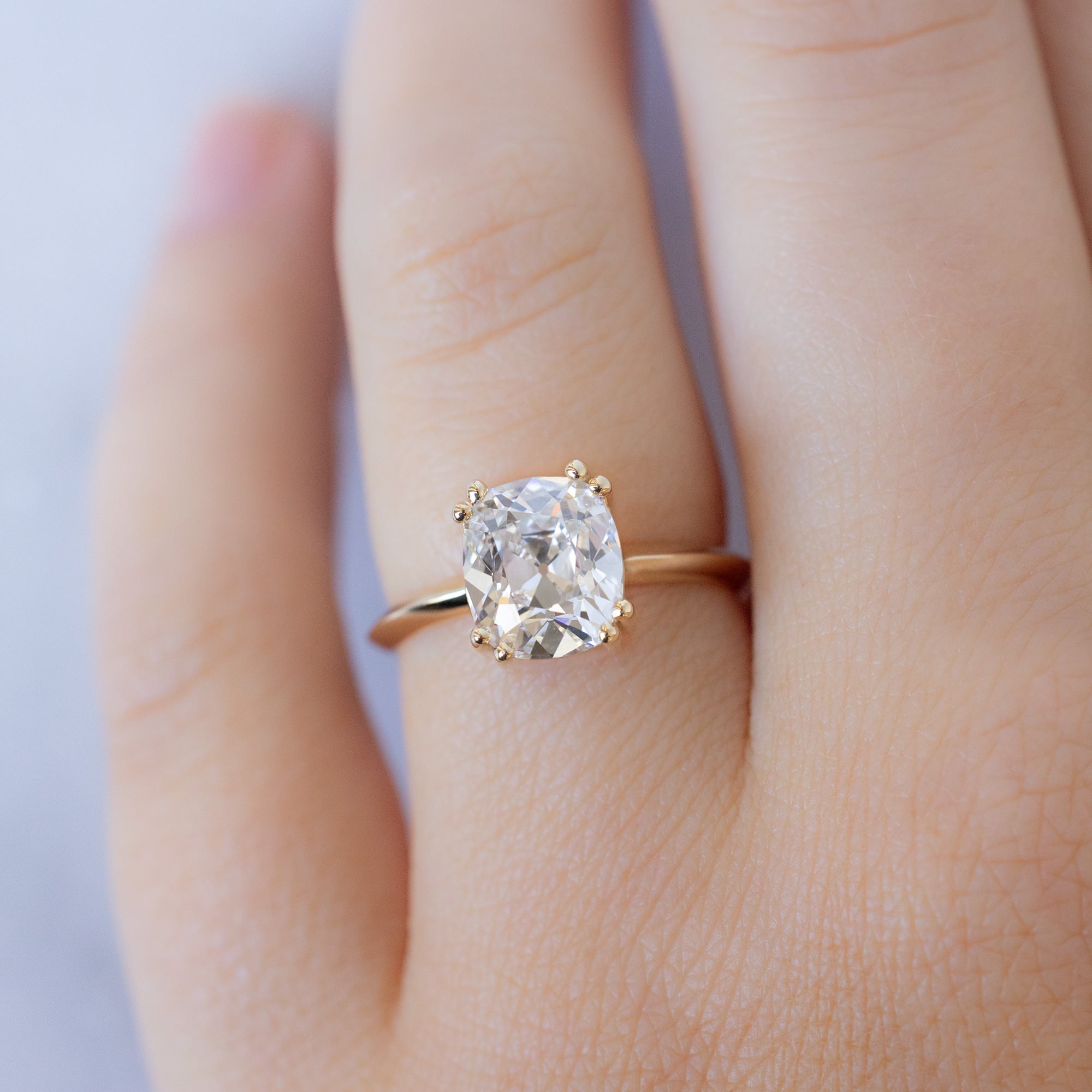 Alexis Russell Engagement Rings The Bryn Ring | 2.32ct Old Mine Cut Lab Grown White Diamond in 14K Yellow Gold