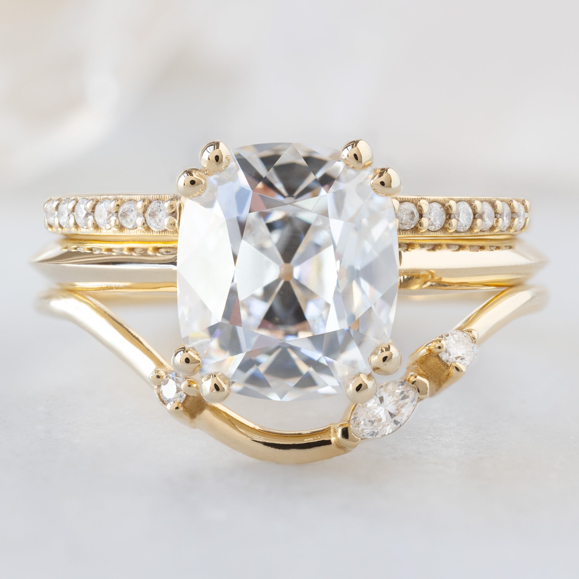 Alexis Russell Engagement Rings The Bryn Ring | 2.32ct Old Mine Cut Lab Grown White Diamond in 14K Yellow Gold