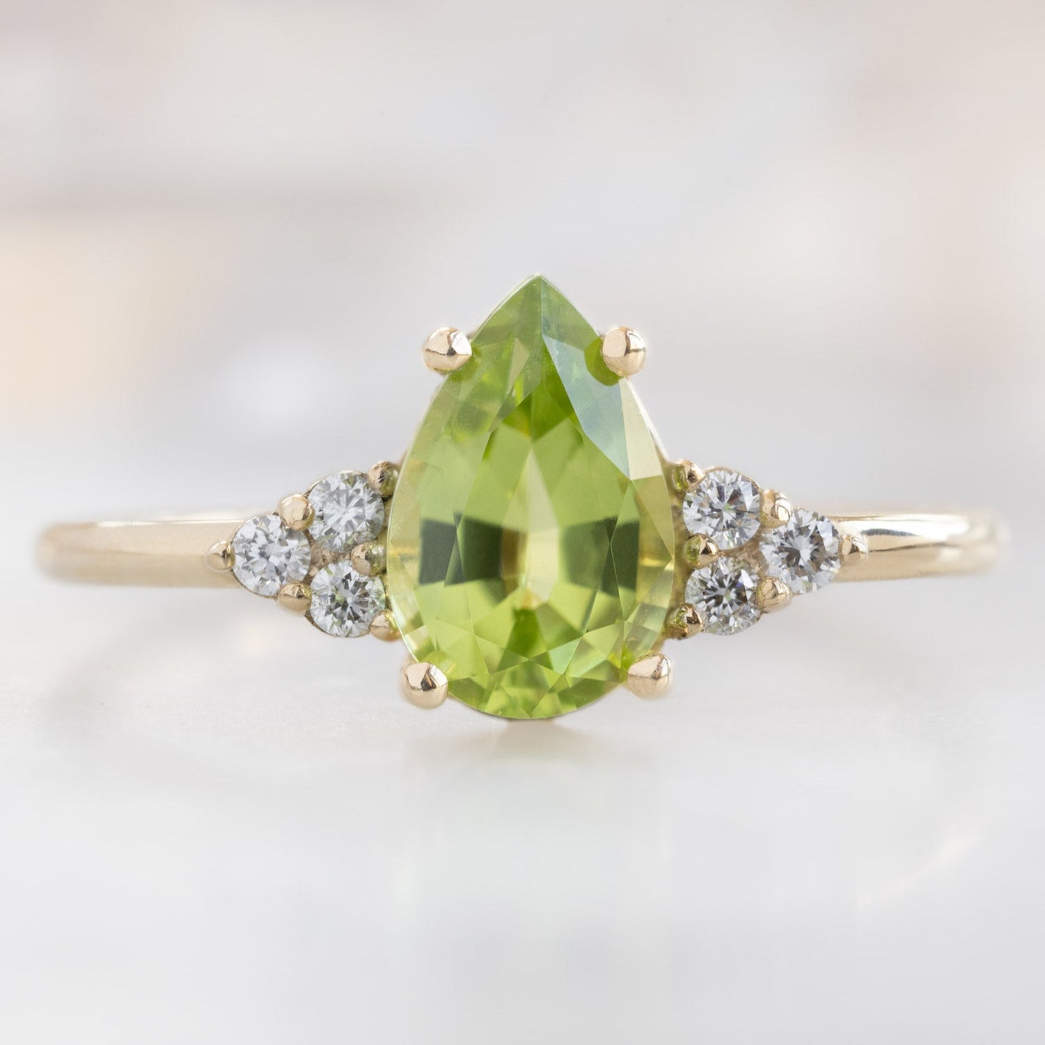 Alexis Russell  Engagement Rings The Ivy Ring | 0.89ct Pear Peridot in 14K Yellow Gold