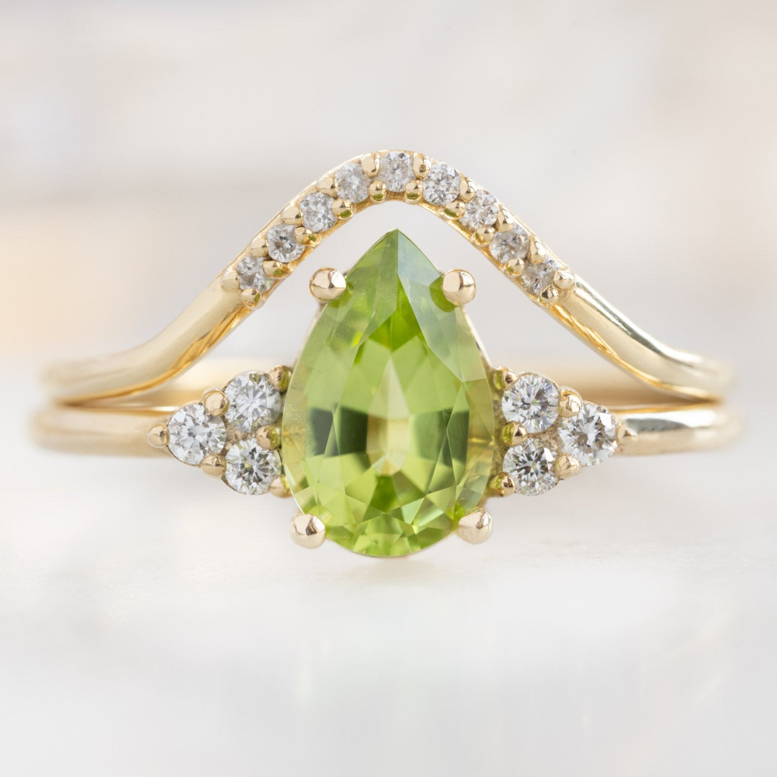 Alexis Russell  Engagement Rings The Ivy Ring | 0.89ct Pear Peridot in 14K Yellow Gold
