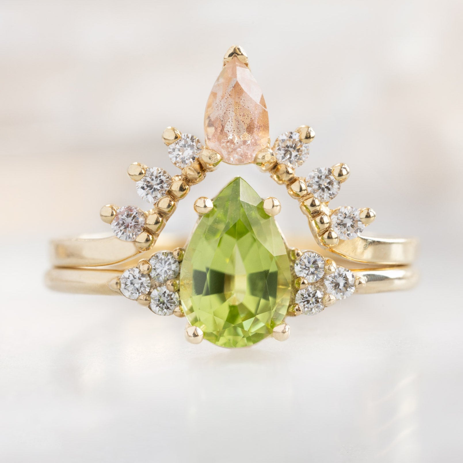 Alexis Russell  Engagement Rings The Ivy Ring | 0.89ct Pear Peridot in 14K Yellow Gold