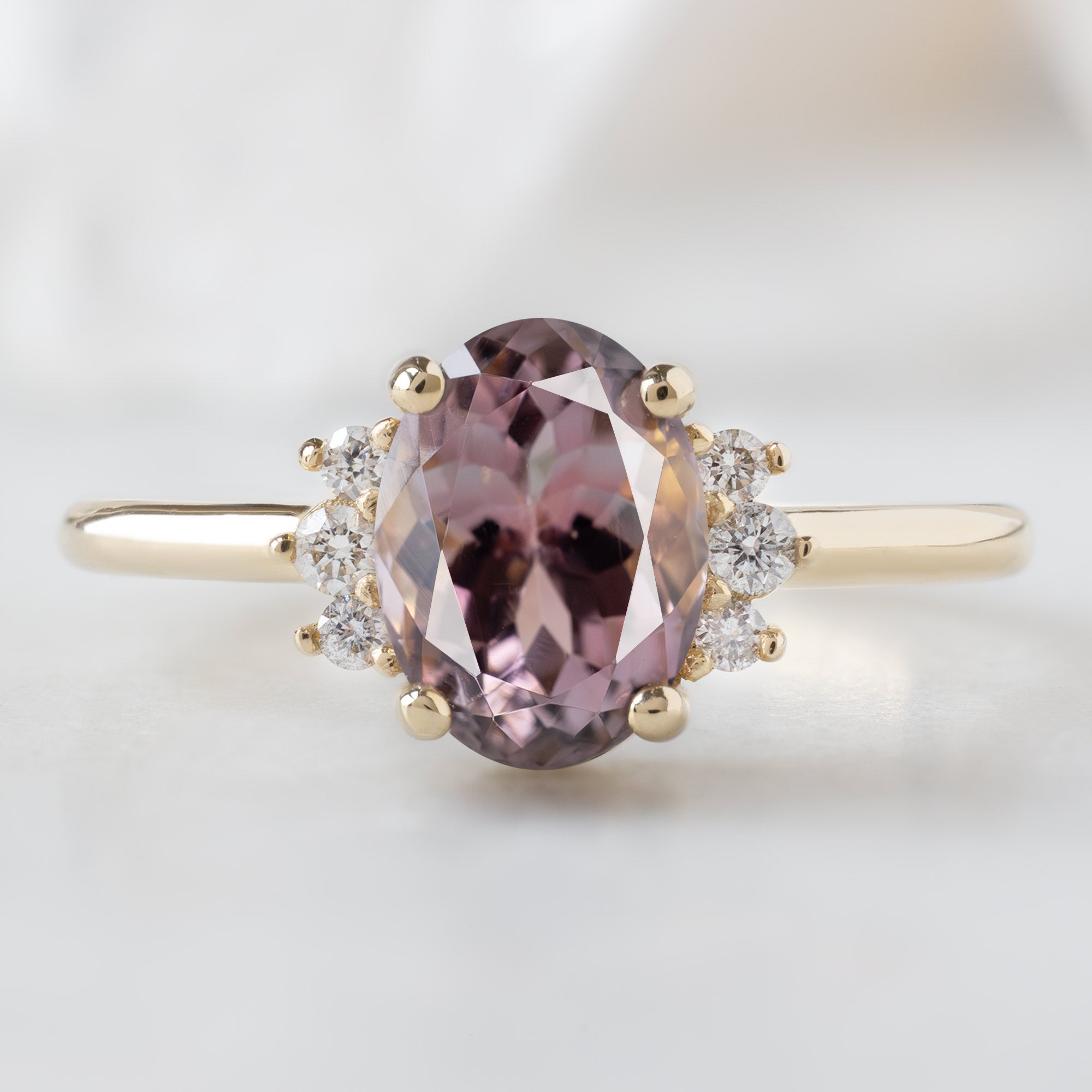 Alexis Russell  Engagement Rings The Sunflower Ring | 1.39ct Oval Tourmaline in 14K Yellow Gold