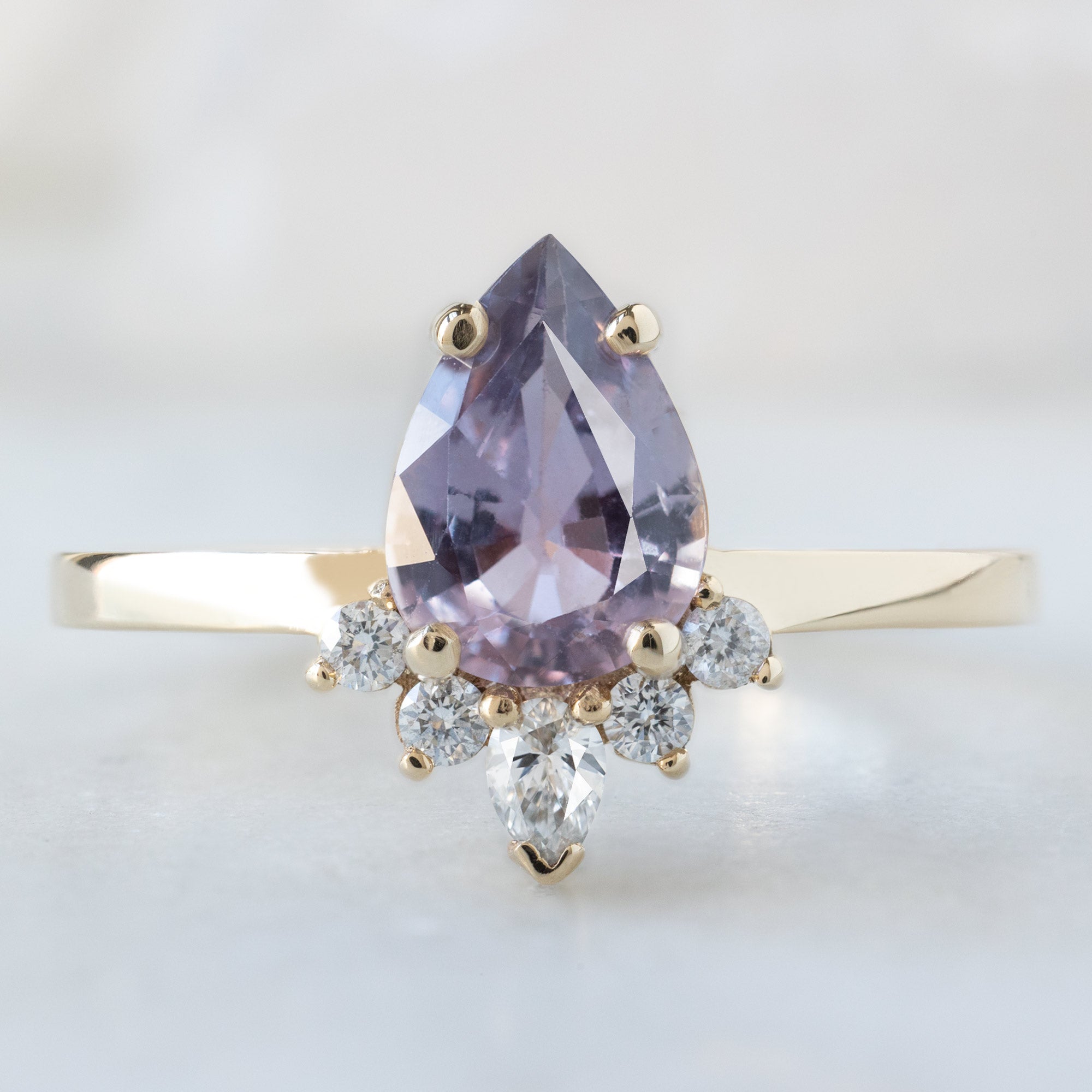 Alexis Russell  Engagement Rings The Aster Ring | 1.06ct Pear Purple Sapphire in 14K Yellow Gold