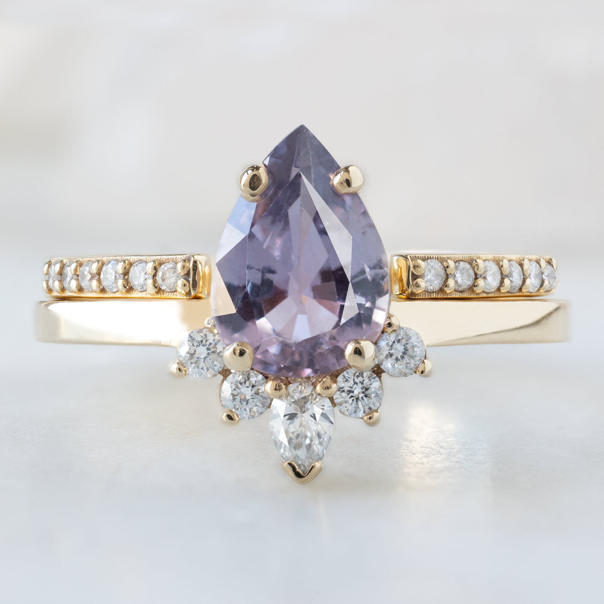 Alexis Russell  Engagement Rings The Aster Ring | 1.06ct Pear Purple Sapphire in 14K Yellow Gold