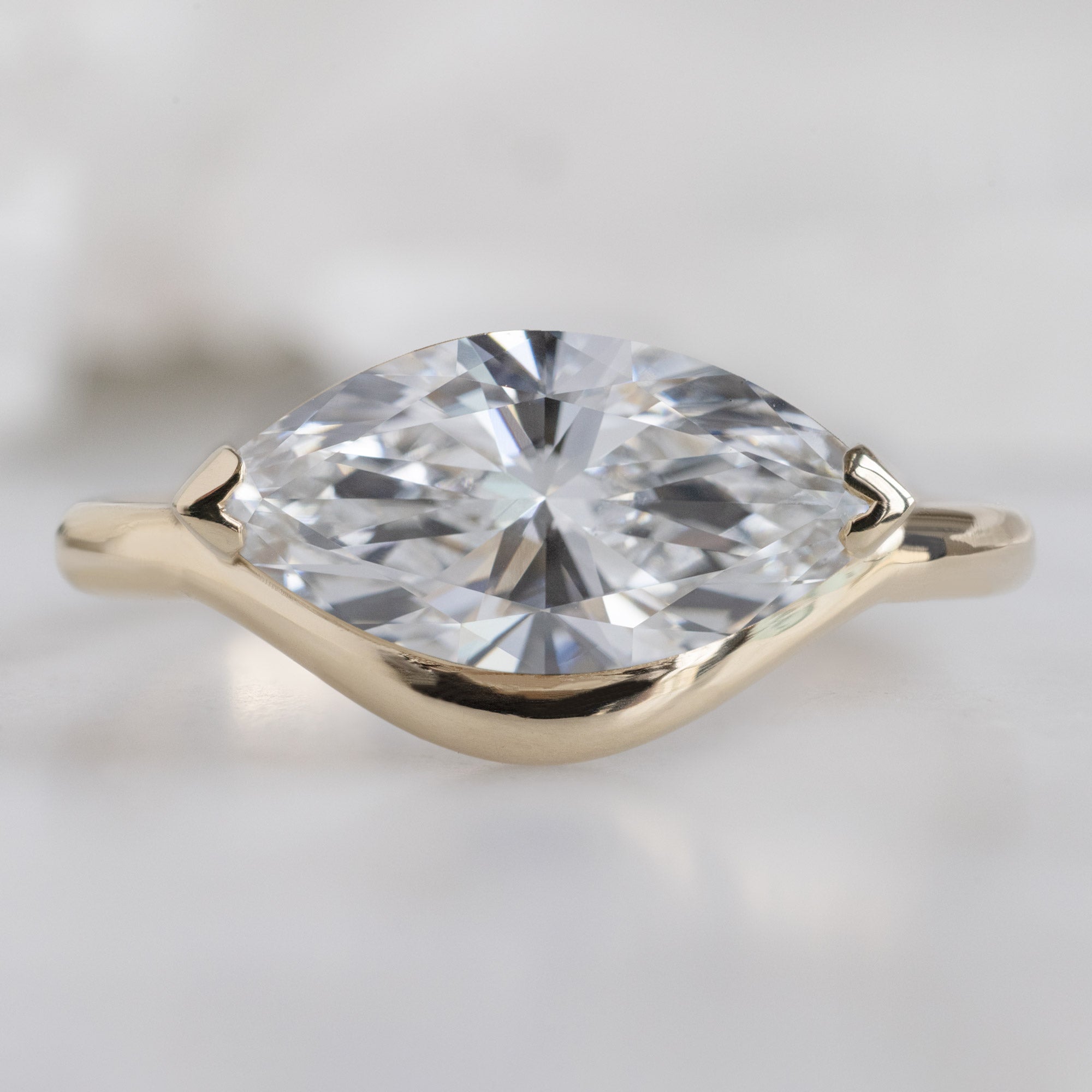Alexis Russell  Engagement Rings The Wave Ring | 1.50ct Marquise Lab Grown White Diamond in 14K Yellow Gold