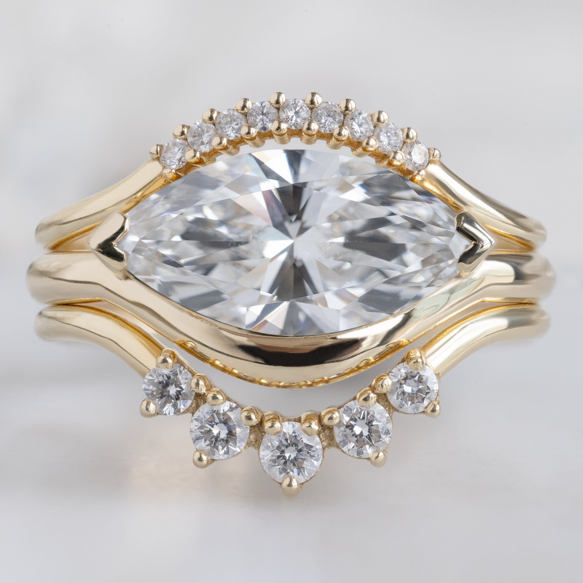 Alexis Russell  Engagement Rings The Wave Ring | 1.50ct Marquise Lab Grown White Diamond in 14K Yellow Gold