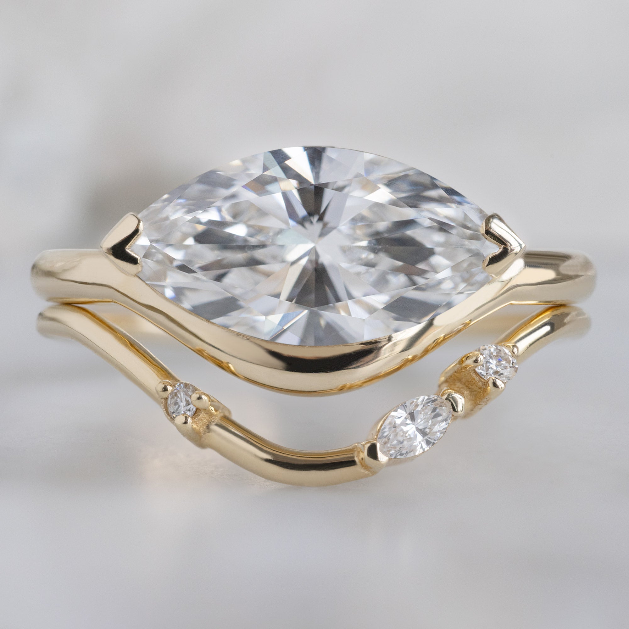 Alexis Russell  Engagement Rings The Wave Ring | 1.50ct Marquise Lab Grown White Diamond in 14K Yellow Gold