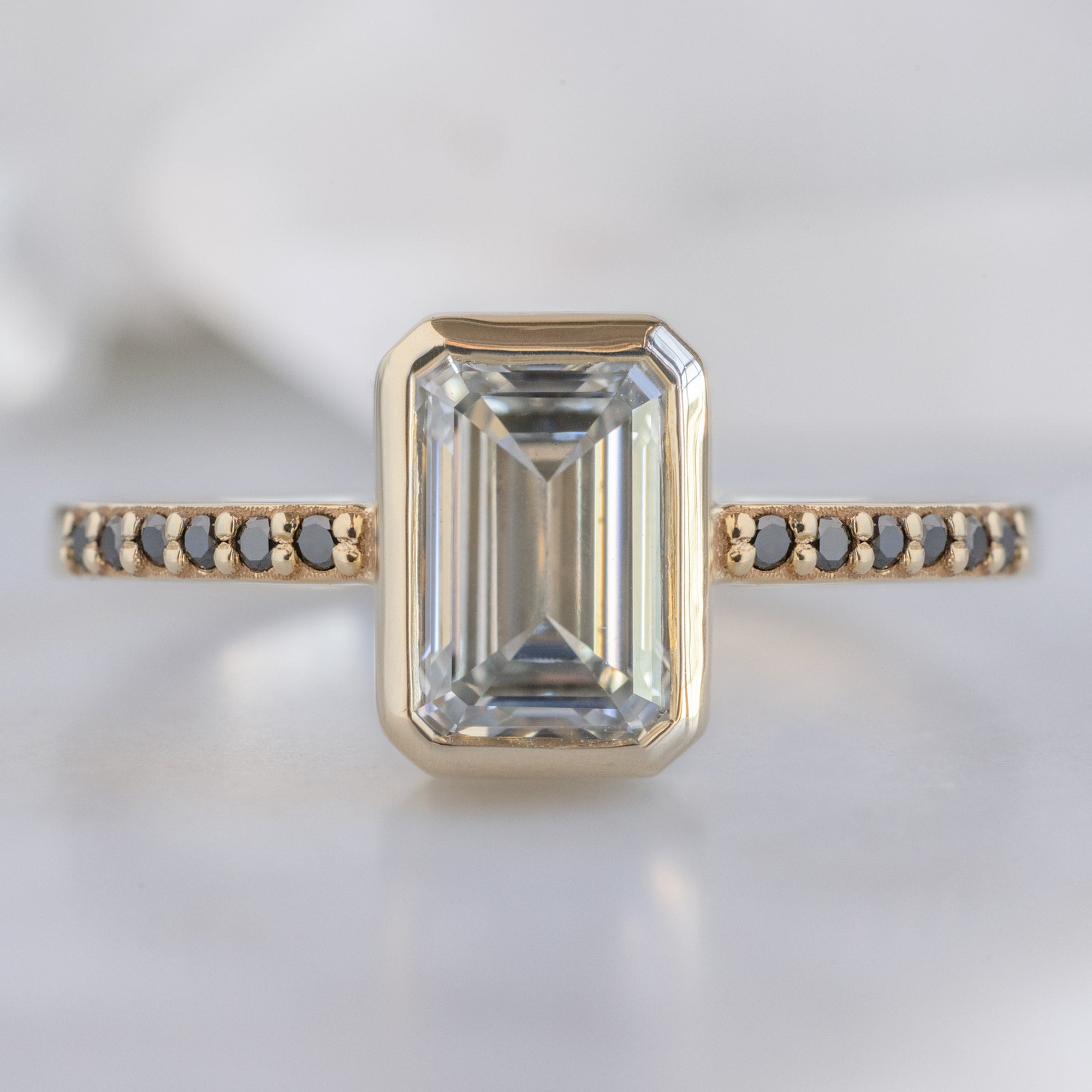 Alexis Russell  Engagement Rings The Willow Ring | 1.51ct Emerald Cut Lab Grown White Diamond in 14K Yellow Gold