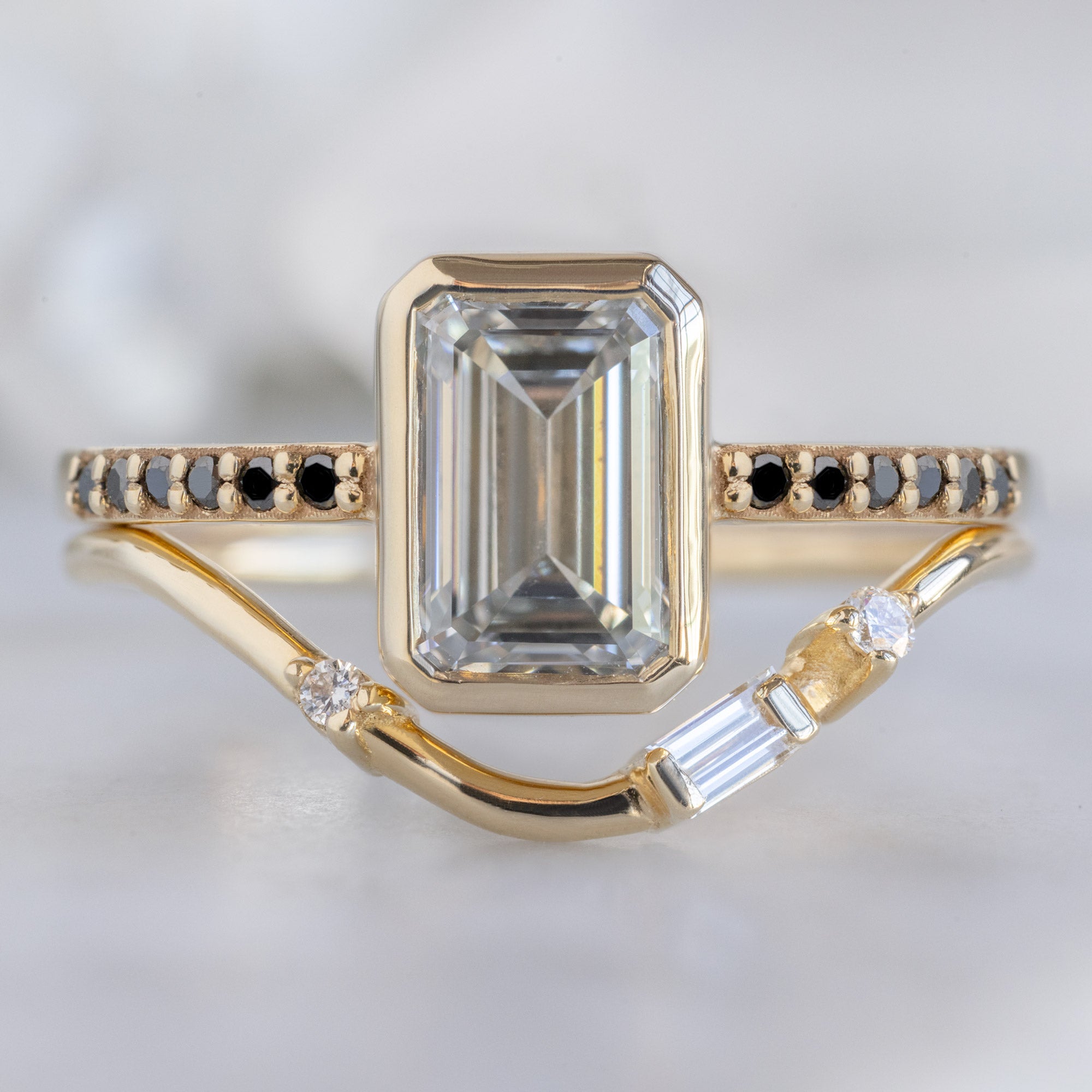 Alexis Russell  Engagement Rings The Willow Ring | 1.51ct Emerald Cut Lab Grown White Diamond in 14K Yellow Gold