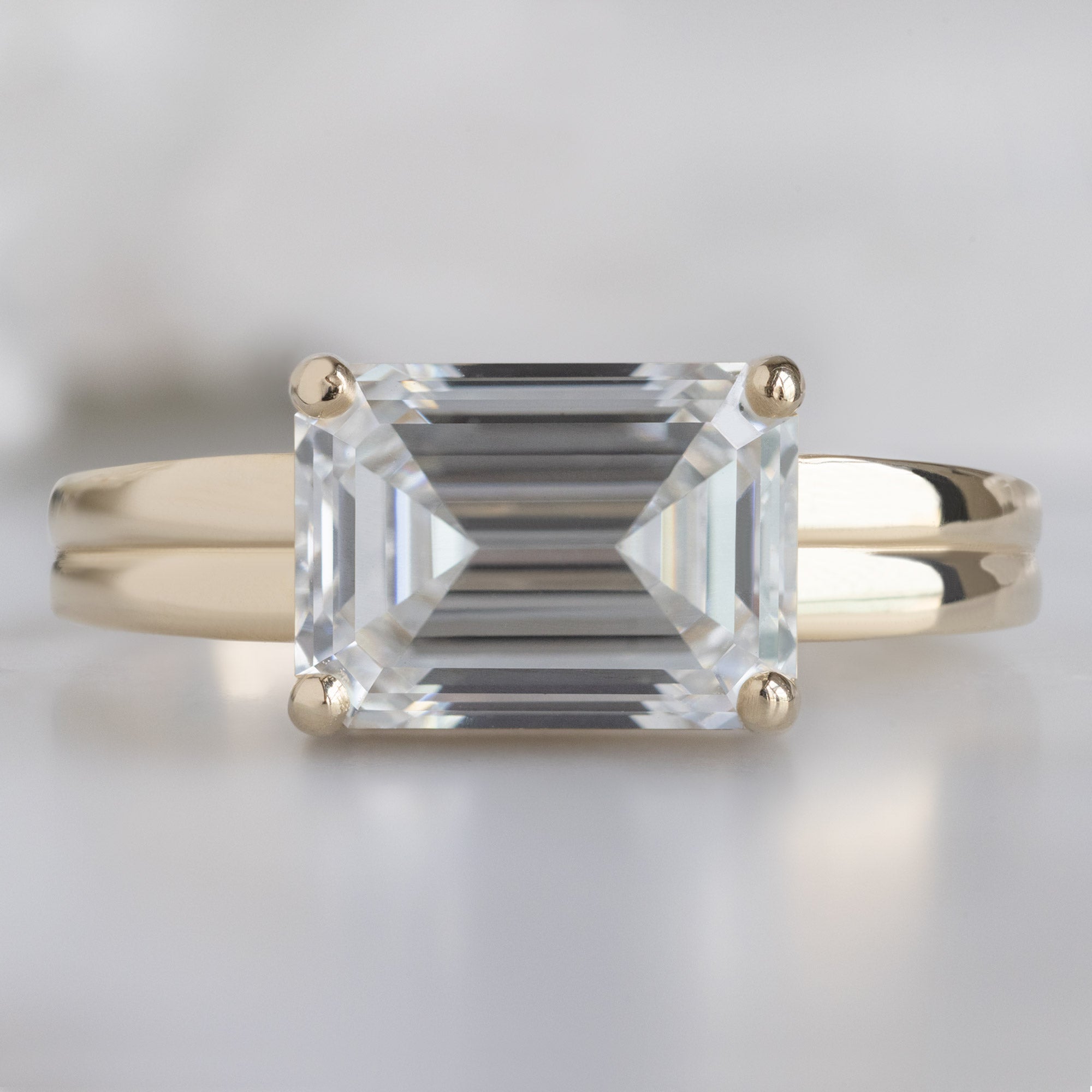 Alexis Russell  Engagement Rings The Stratum Ring | 1.96ct Emerald Cut Lab Grown White Diamond in 14K Yellow Gold