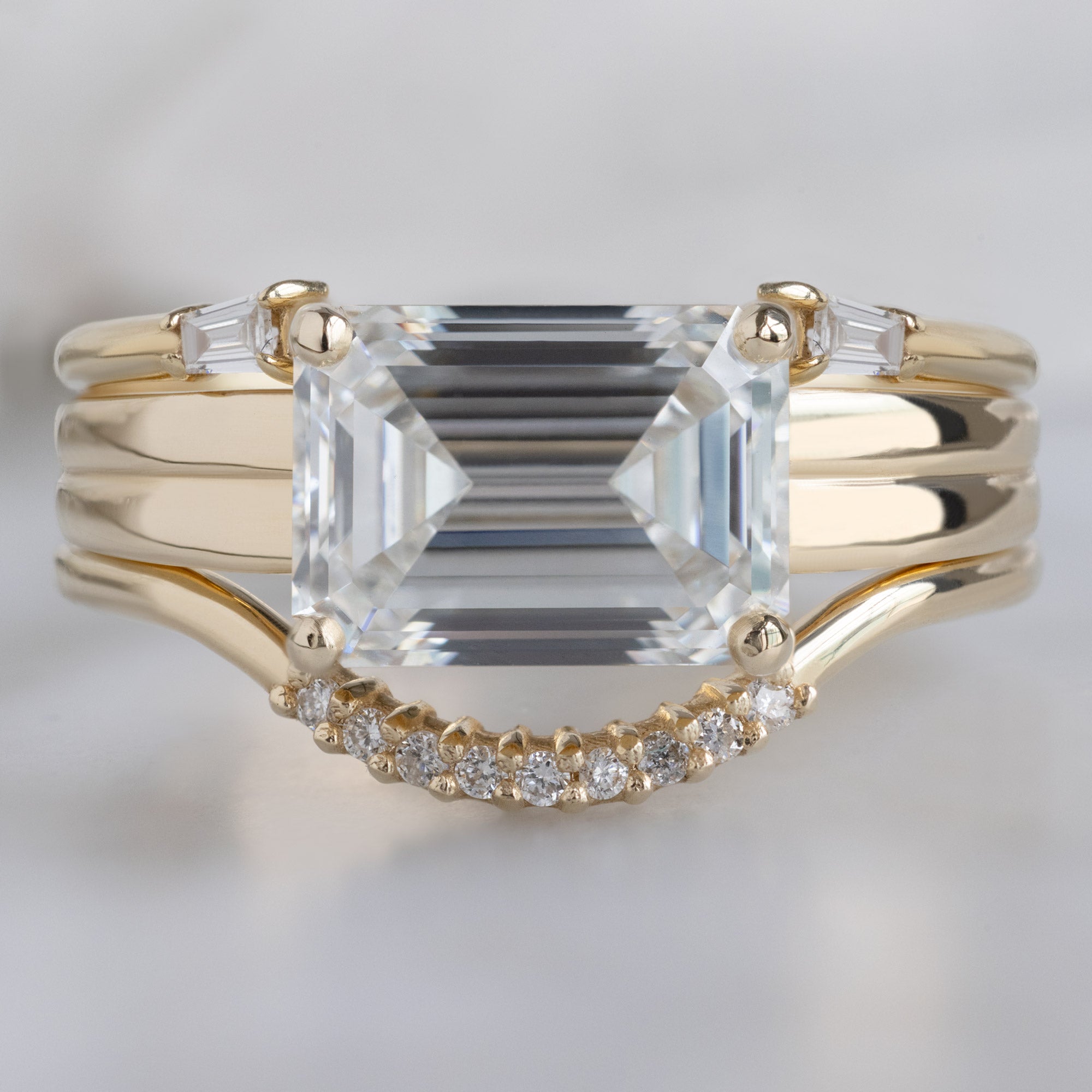 Alexis Russell  Engagement Rings The Stratum Ring | 1.96ct Emerald Cut Lab Grown White Diamond in 14K Yellow Gold